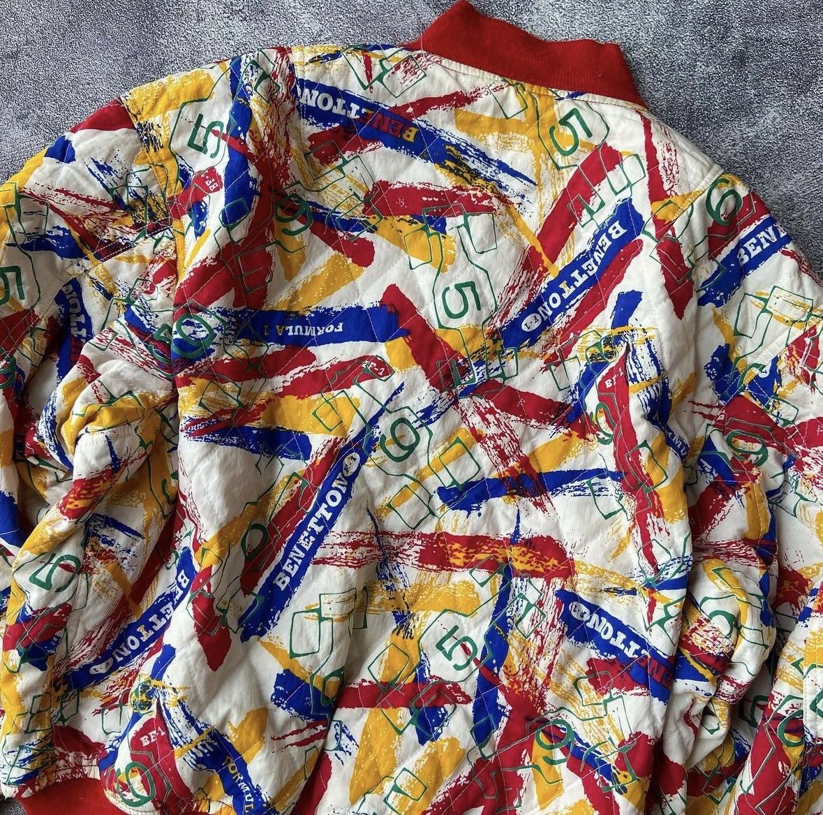 Benetton Vintage bomber jacket reversible benetton racing jacket Size US M / EU 48-50 / 2 - 8 Thumbnail
