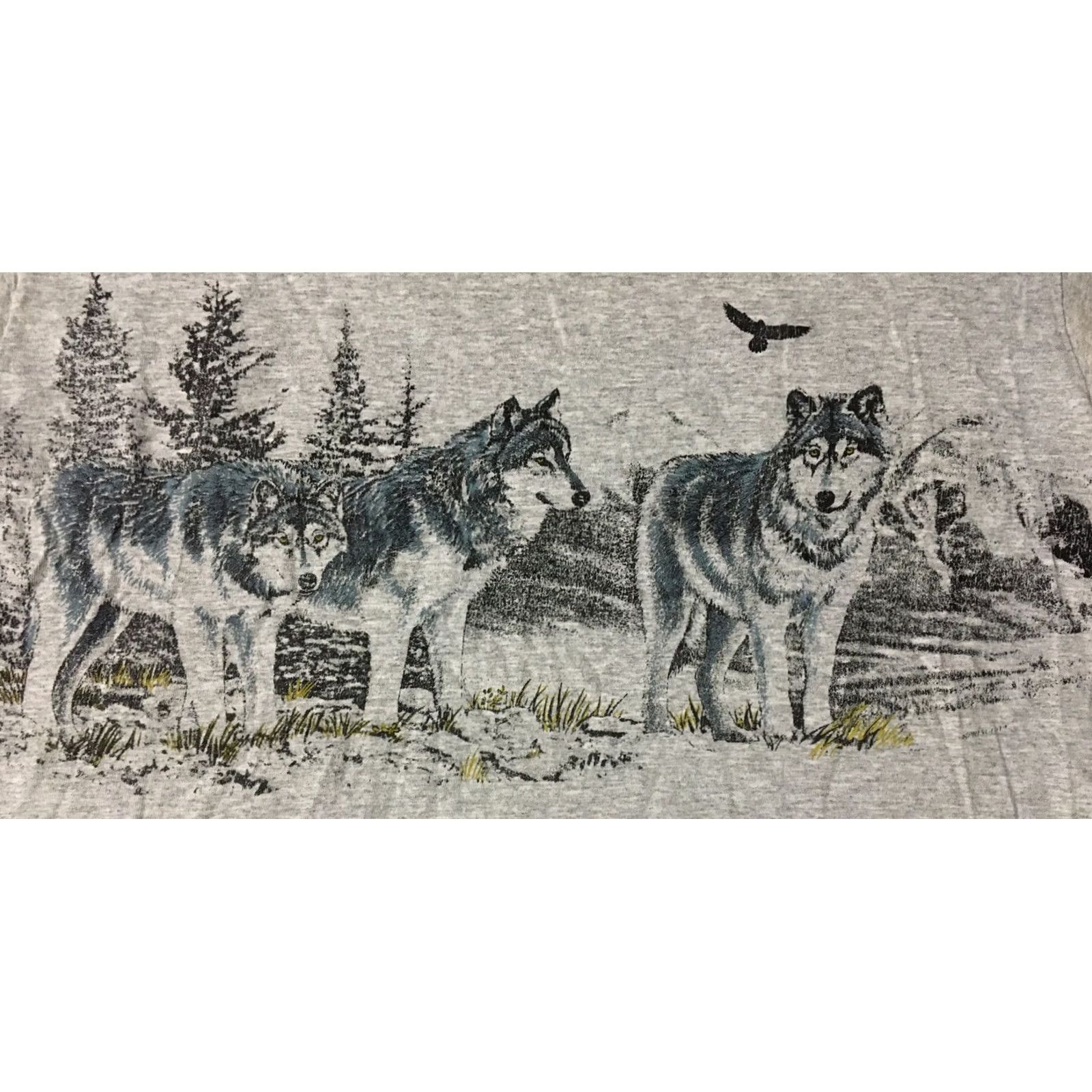 Vintage VINTAGE Wolf Faded Shirt XL USA Nature Animal Art Grunge Biker Trucker 80s 90s AOP Mens T-Shirt Gray Short Sleeve USA American Rockabilly 80s 90s Size US XL / EU 56 / 4 - 2 Thumbnail
