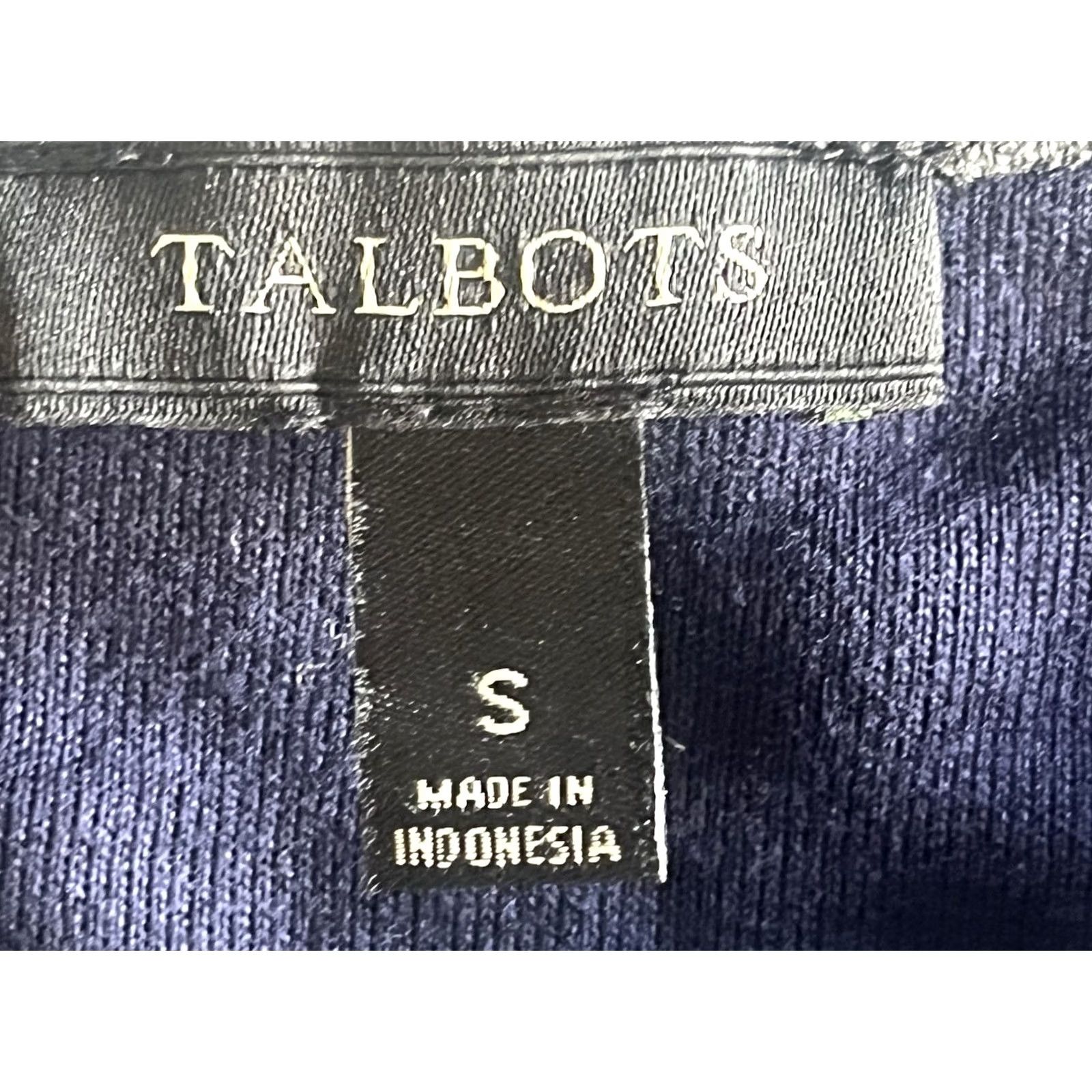 Talbots Talbots Sweater Womens Small Blue Gray Round Neck Long Sleeve Pullover Rayon Nylon Solid Colorful Two Color Accent Size S / US 4 / IT 40 - 6 Thumbnail