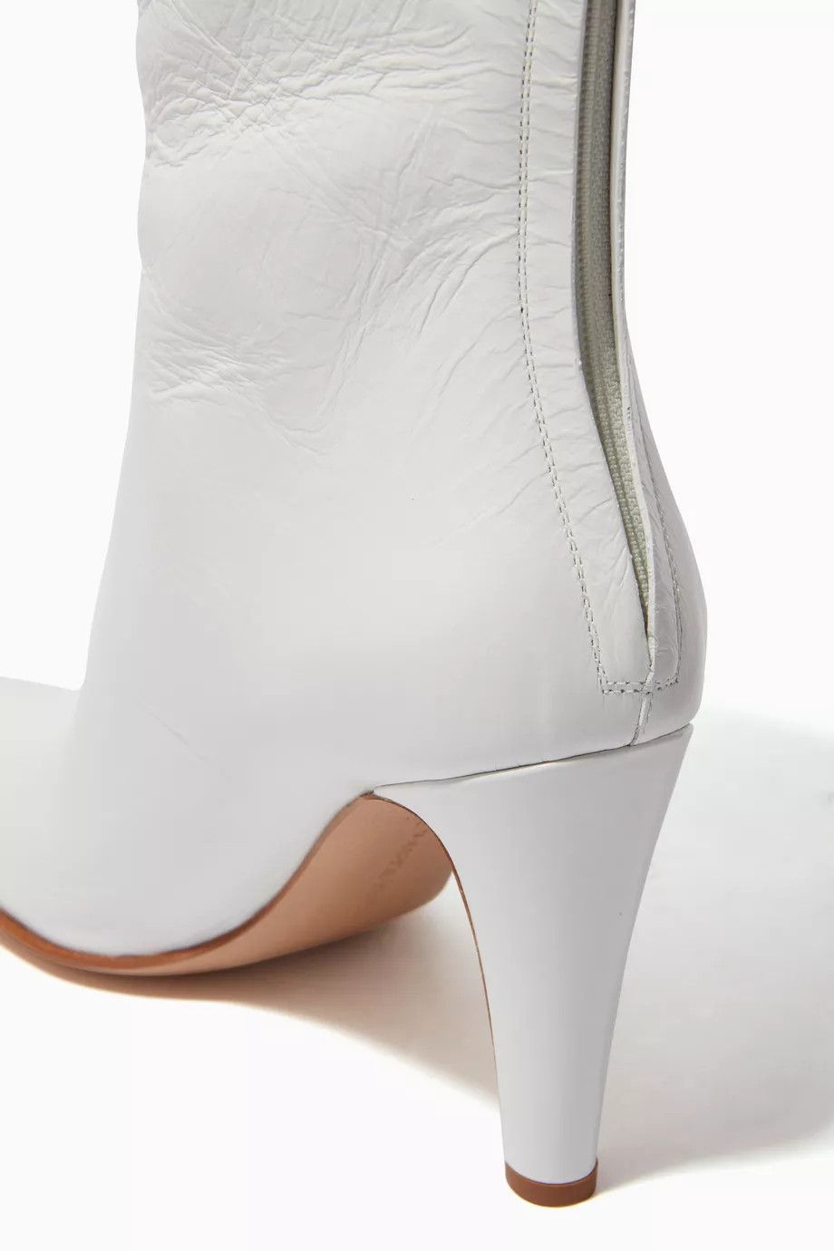 Bottega Veneta o1y0725 Leather Ankle Boots in White Size US 6 / IT 36 - 5 Thumbnail