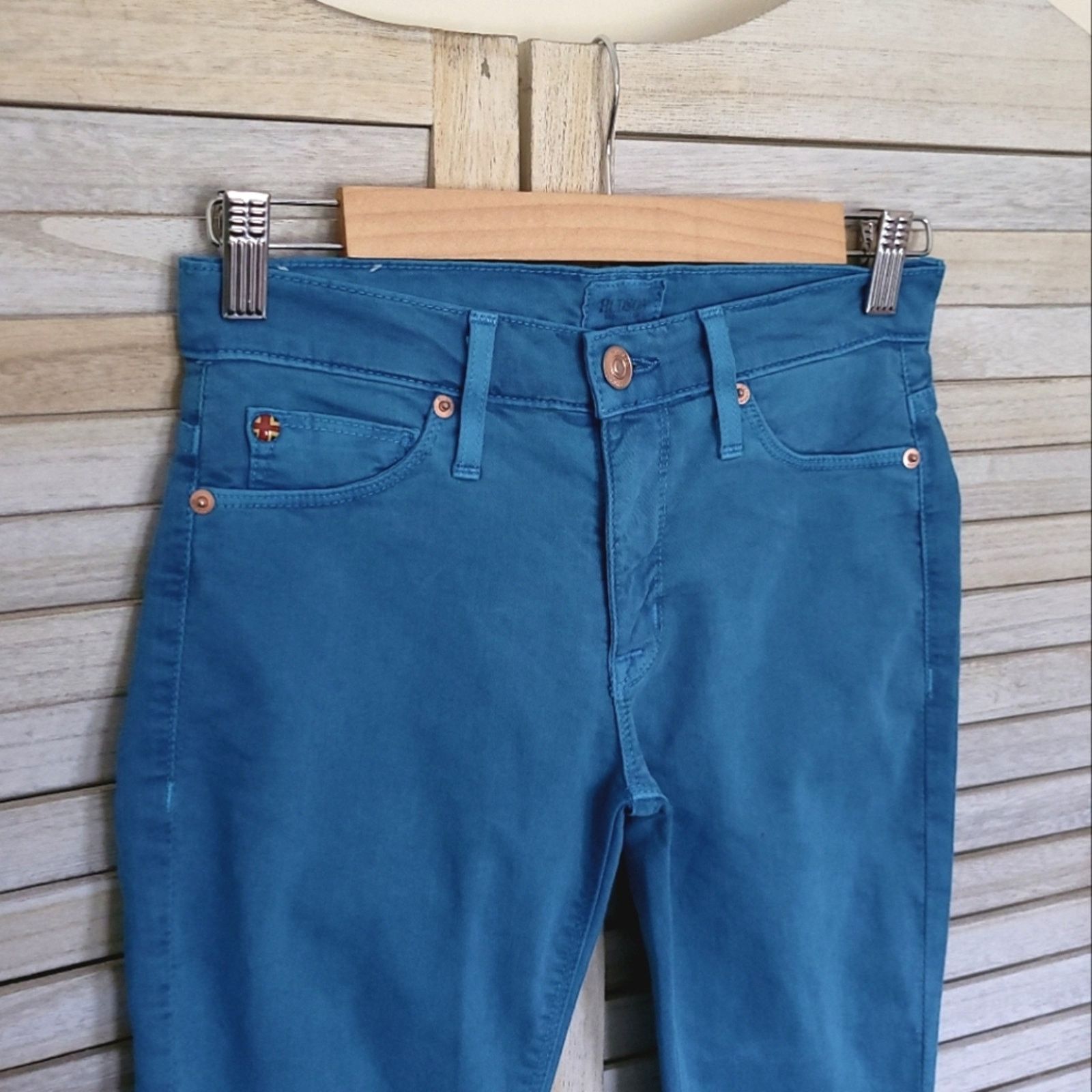 Hudson Hudson Nico Super Skinny 24 Waist Womens 00 Teal Blue 00 Size 24" / US 00 / IT 34 - 2 Thumbnail