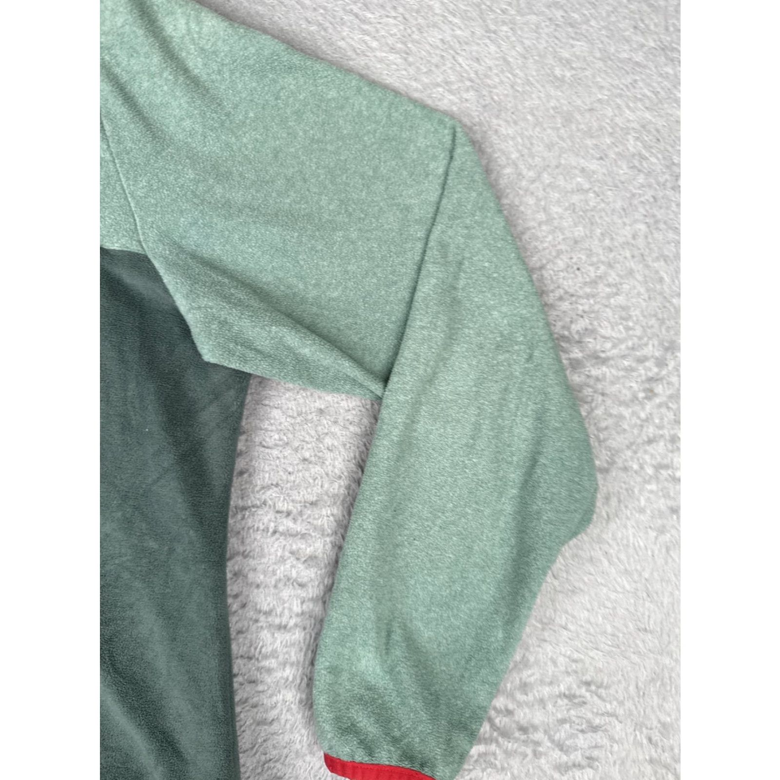 Vintage Columbia Sweatshirt Womens L Green Red Fleece Snap Pullover Quarter Button Size L / US 10 / IT 46 - 2 Thumbnail