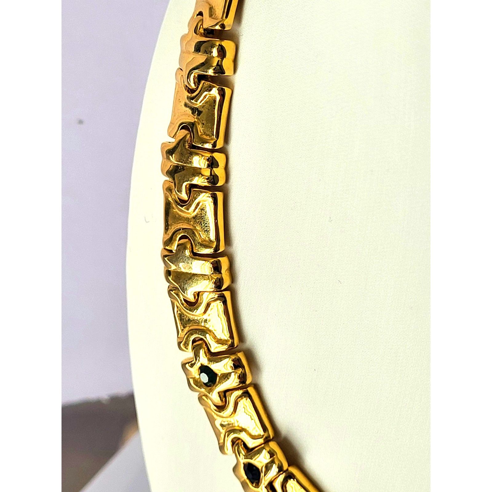 & Other Stories VTG Statement Collar Necklace – Gold-Tone Multi-Color Jewels Size ONE SIZE - 2 Thumbnail