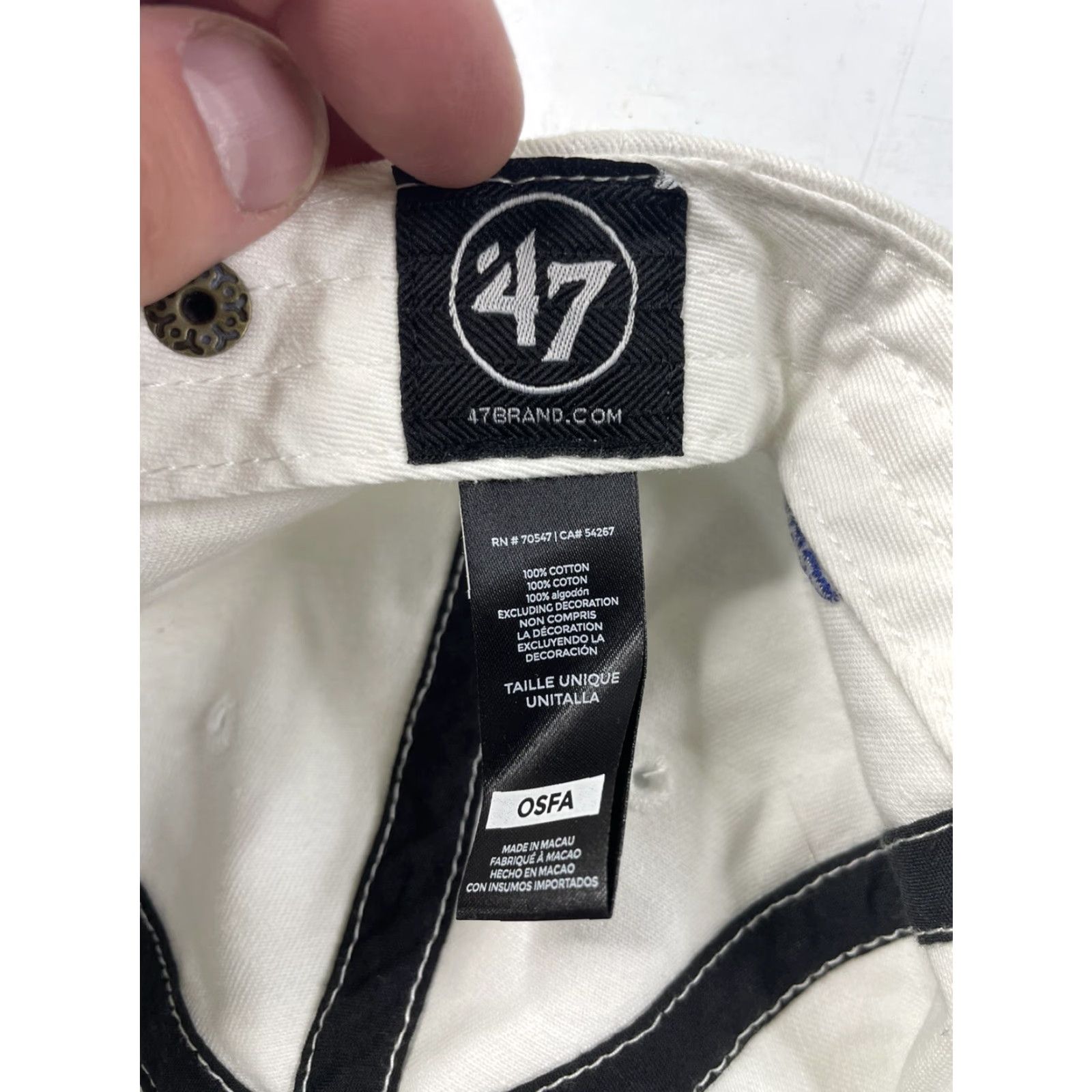 Vintage US OPEN TENNIS 2024 CHASE Limited Edition White & Blue Baseball Cap Hat ‘47 Unisex Adults One Size White Baseball Cap Size ONE SIZE - 8 Thumbnail