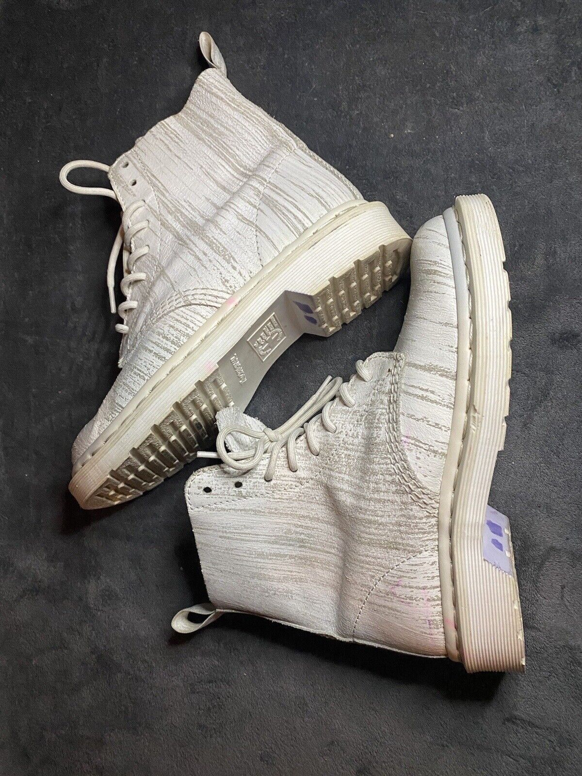 Dr. Martens Dr Martens Pascal Painter White Combat Boots US L6, US M4 Size US 6 / IT 36 - 7 Thumbnail
