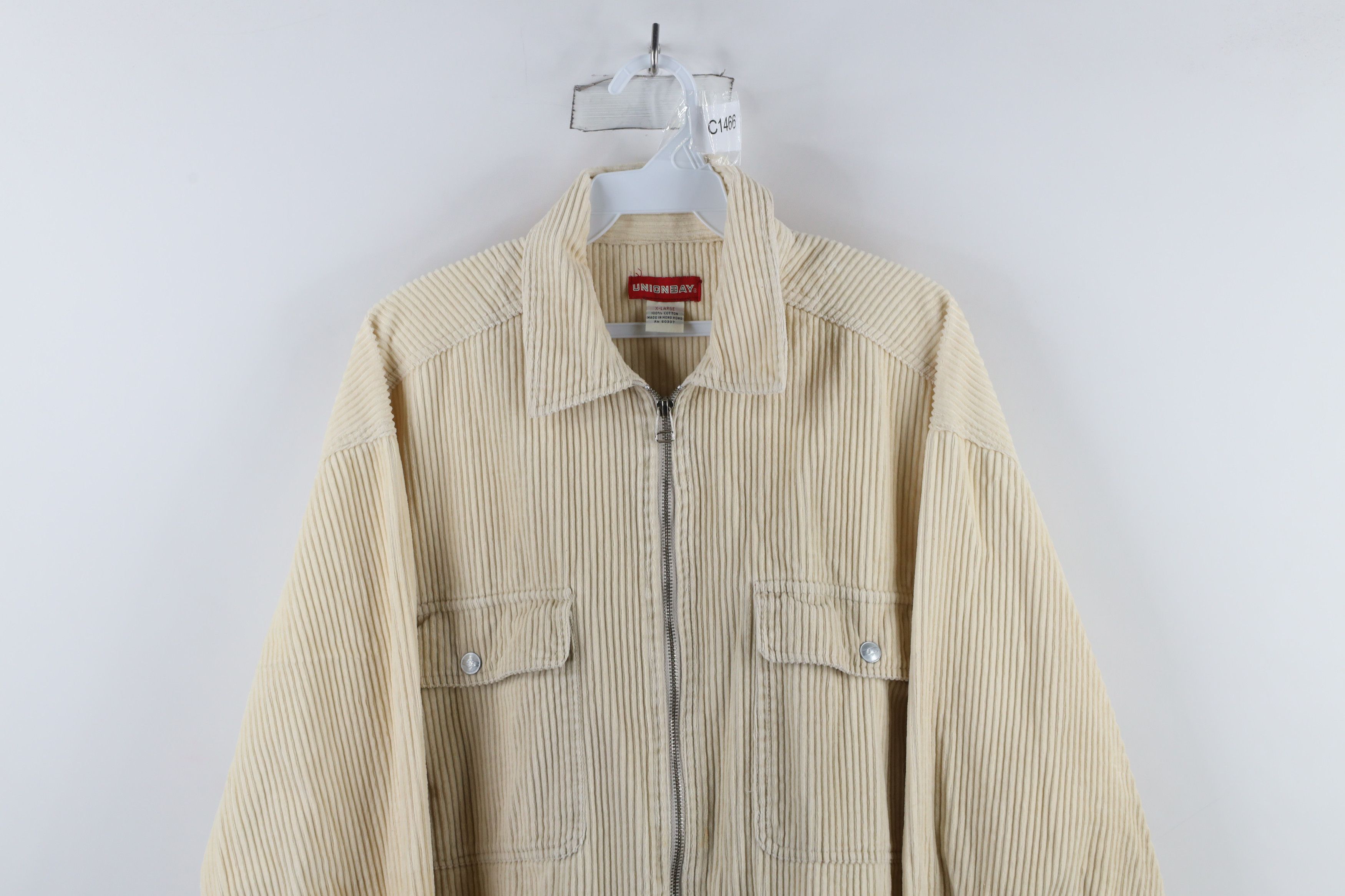 Vintage Vintage 90s Streetwear Full Zip Corduroy Shirt Jacket Beige Size US XL / EU 56 / 4 - 2 Thumbnail
