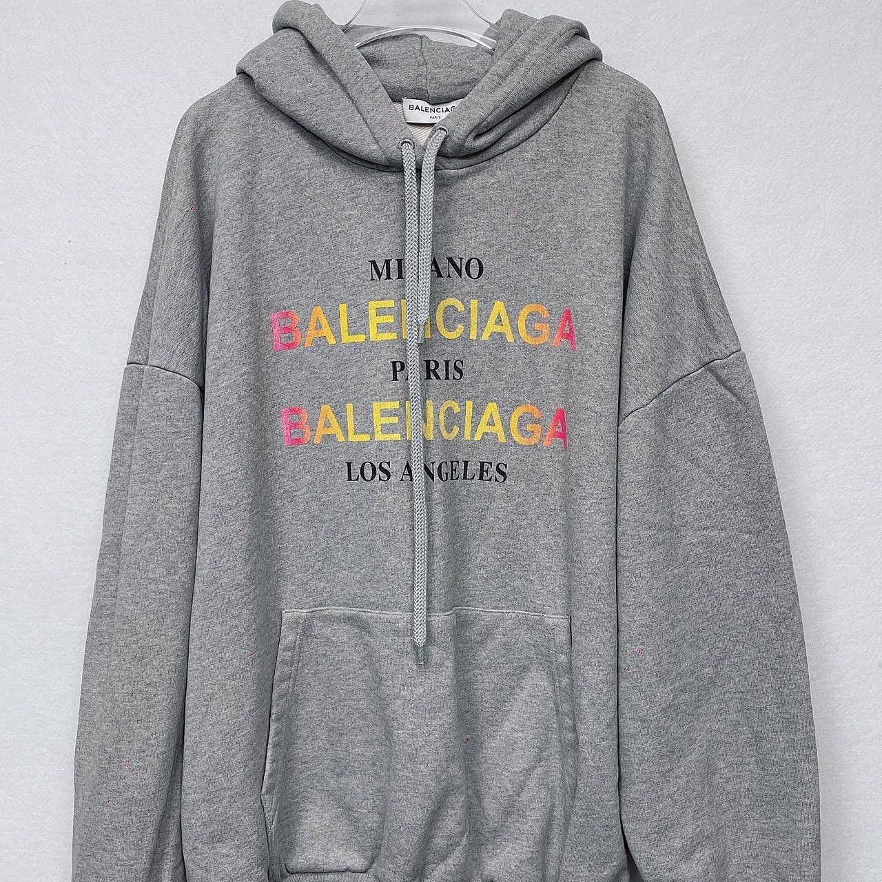 Balenciaga Balenciaga Logo Print Hoodie XS Size XS / US 0-2 / IT 36-38 - 1 Thumbnail