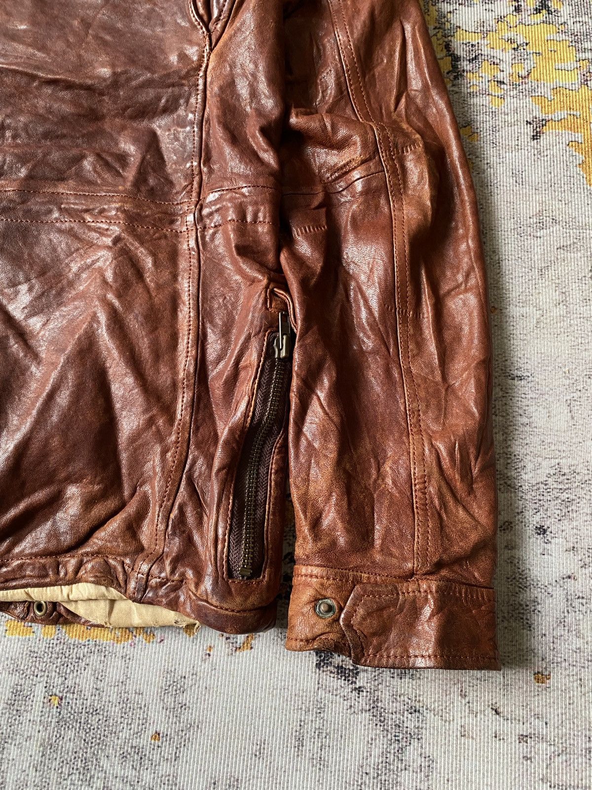 Leather Unlimited Japan Multipocket Patina Sheep Leather Jacket Size US M / EU 48-50 / 2 - 12 Thumbnail