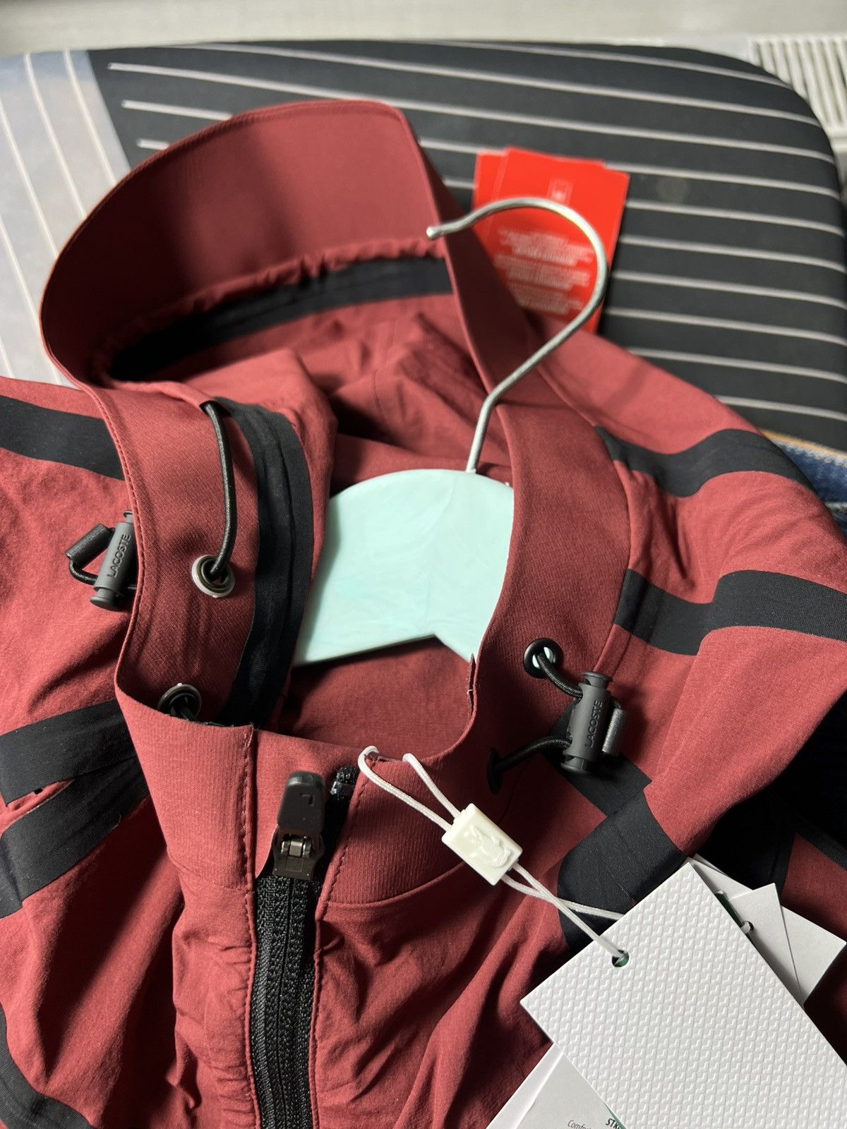 Lacoste 🐊 Lacoste Technical Hooded Jacket Burgundy Size M–L Size US M / EU 48-50 / 2 - 16 Thumbnail