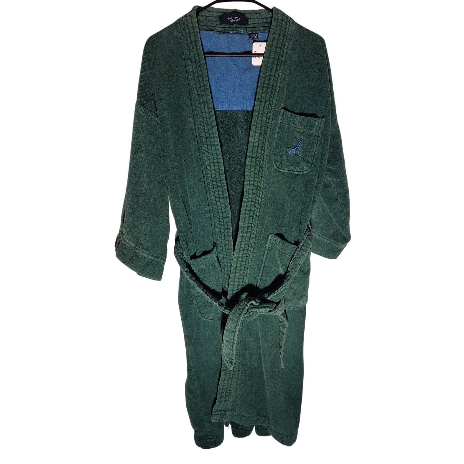 Nautica Nautica Unisex Sleep/Bath Robe - Green with Blue Accent Size ONE SIZE - 1 Thumbnail