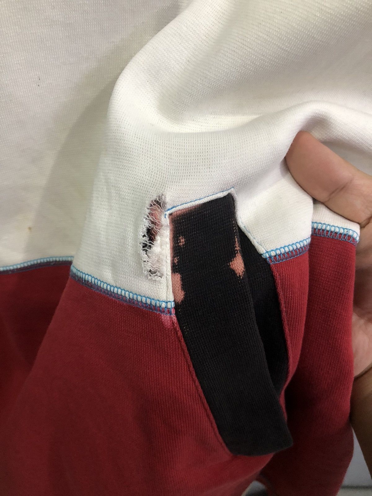 Kansai Yamamoto Vintage 90s Kansai Yamamoto Spellout Cut & Sew Hoodie Size US L / EU 52-54 / 3 - 6 Thumbnail
