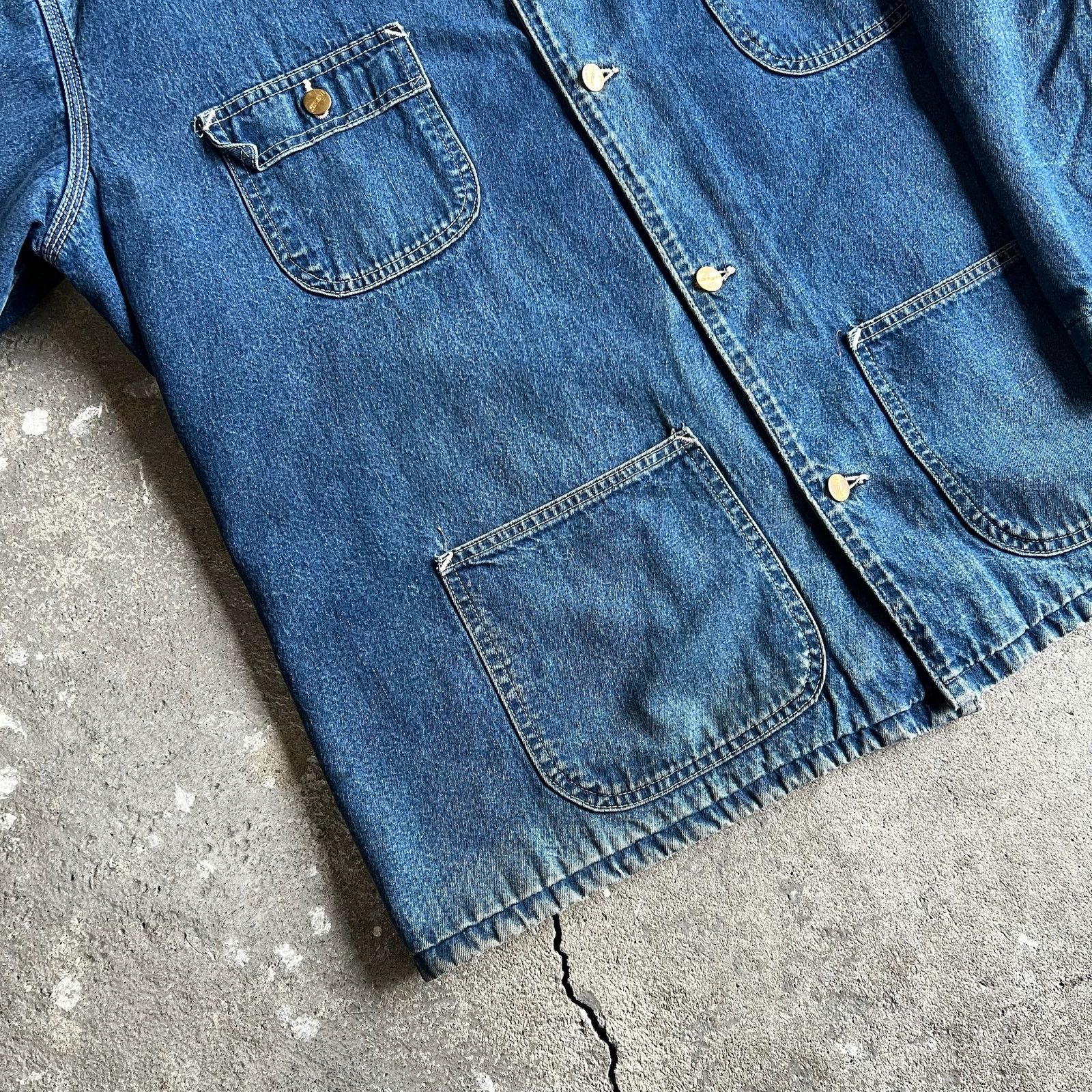 Carhartt × Vintage Carhartt denim blue chore work wear jacket Size US XL / EU 56 / 4 - 3 Thumbnail