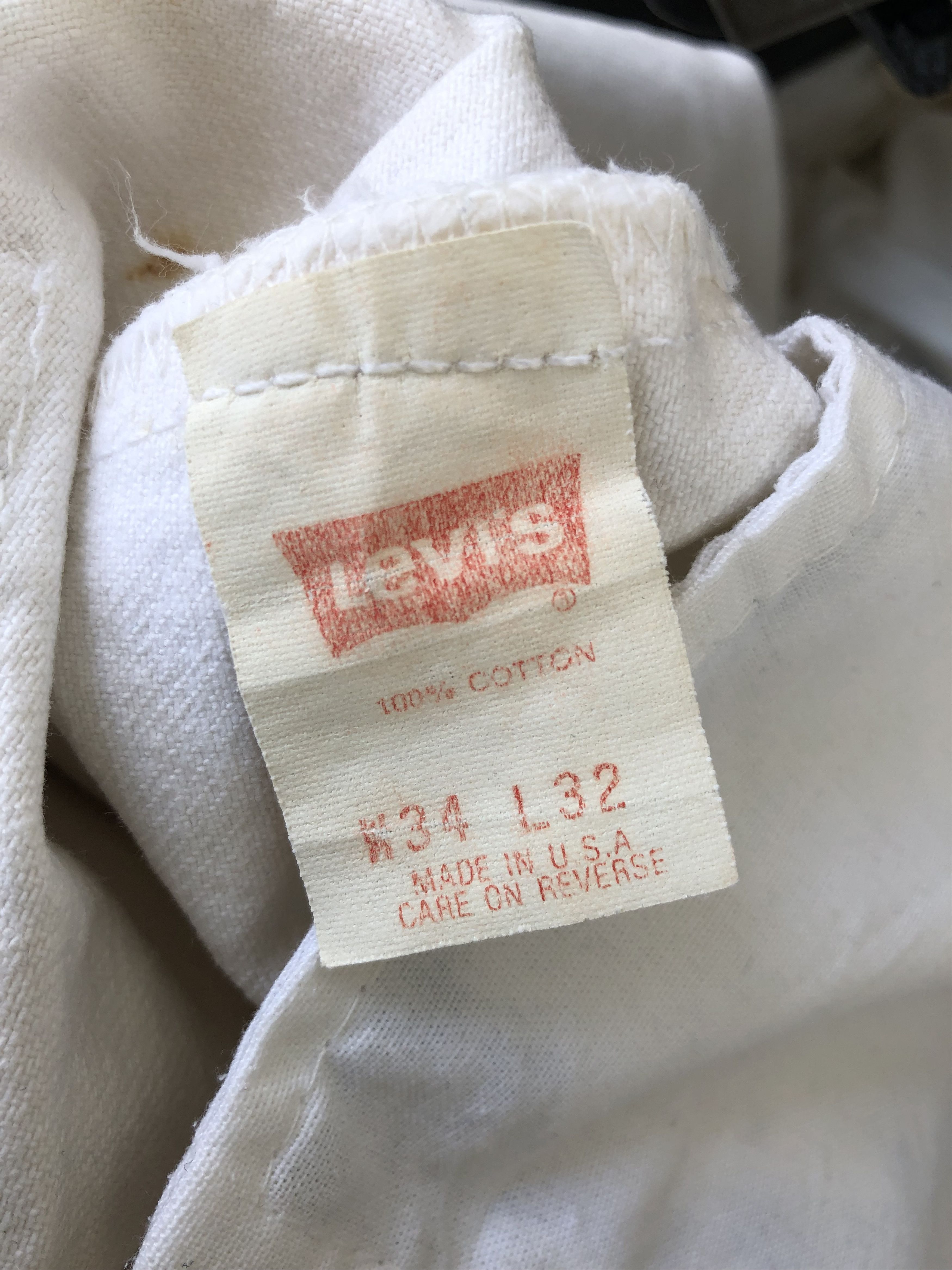 Levi's Vintage Clothing Vintage Distressed Worn Levis 501 White Jeans Size US 33 - 6 Thumbnail