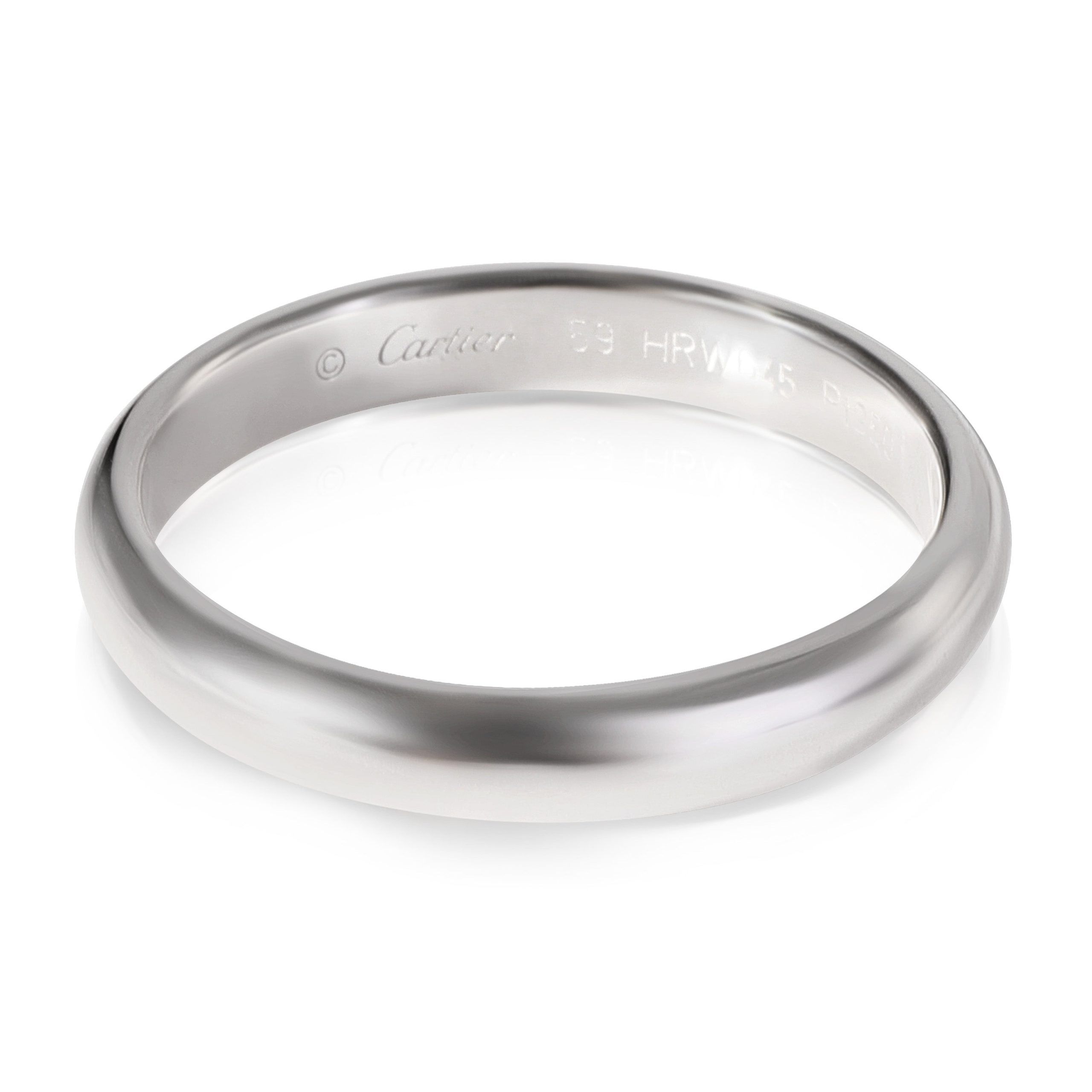 image of Cartier 1895 Wedding Band In Platinum in Silver, Women's