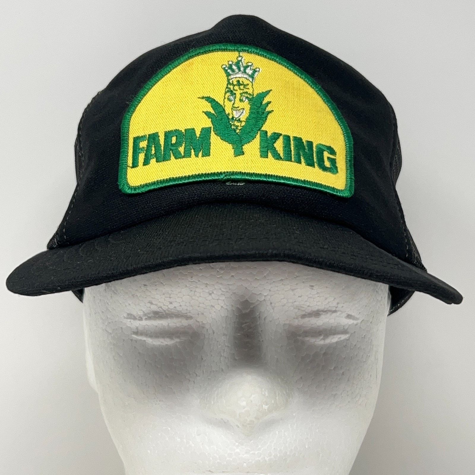 Vintage Vintage 80s Farm King Patch Trucker Hat Baseball Cap Black Size ONE SIZE - 2 Thumbnail