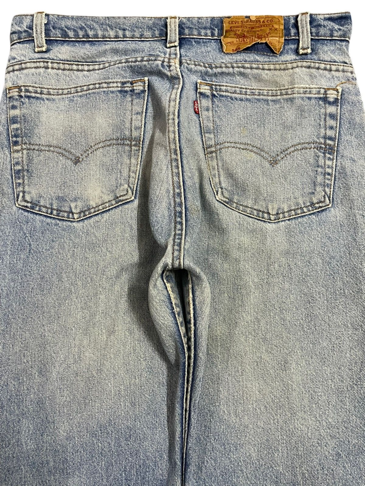 Levi's Vintage 80s Levis 505 Blue Faded Wash Distressed Baggy Jeans Size US 33 - 5 Thumbnail