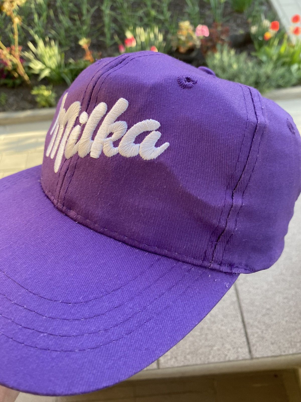 Vintage Vintage 90s Milka Logo Purple Cap Hat Streetwear Size ONE SIZE - 3 Thumbnail