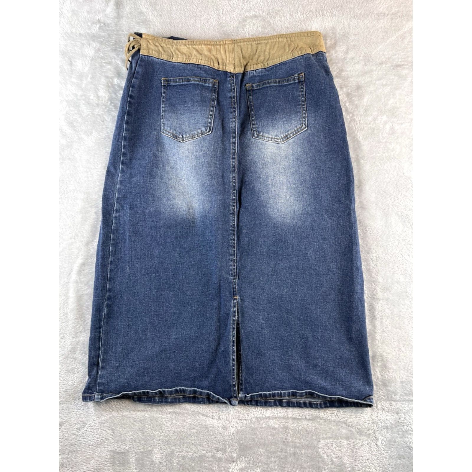 Vintage VINTAGE Me And You Skirt Womens M Blue Boho Midi Pockets Jeans Casual 90s Size 32" / US 10 / IT 46 - 2 Thumbnail