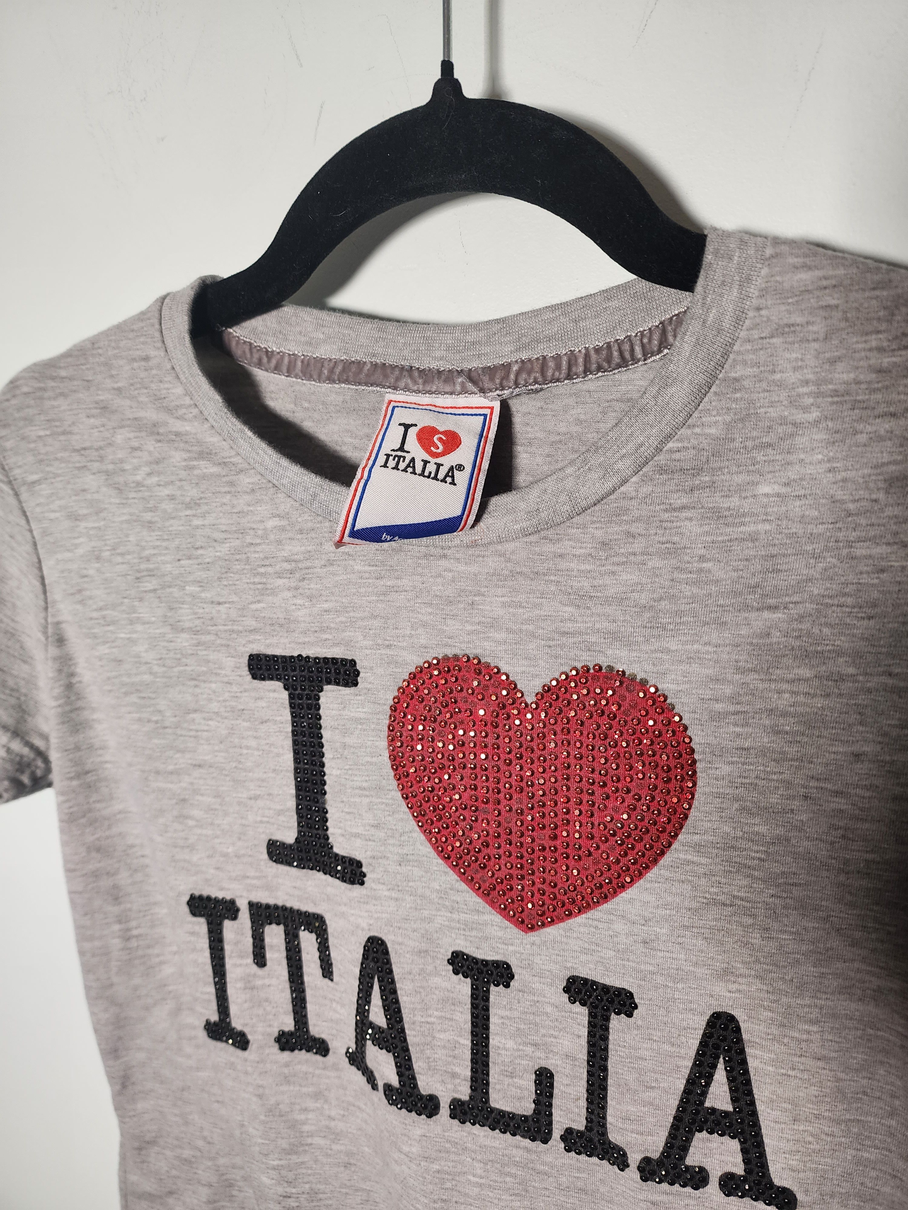 I Love NY I Love Italia Cute Rhinestone Shirt Women's Size US S / EU 44-46 / 1 - 3 Thumbnail