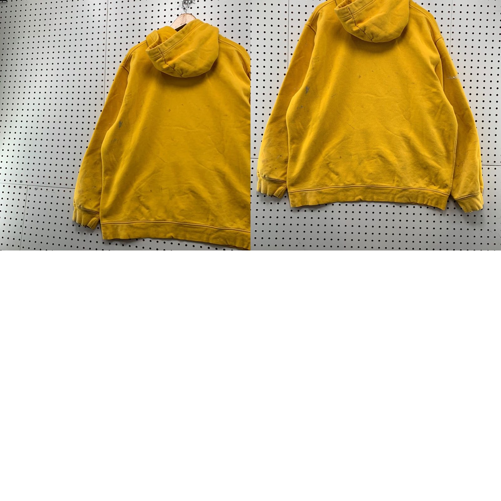 Nike VINTAGE Nike Hoodie Mens XL Yellow Swoosh Distressed Paint 27x28.5 Pullover Sweatshirt Size US XL / EU 56 / 4 - 11 Thumbnail