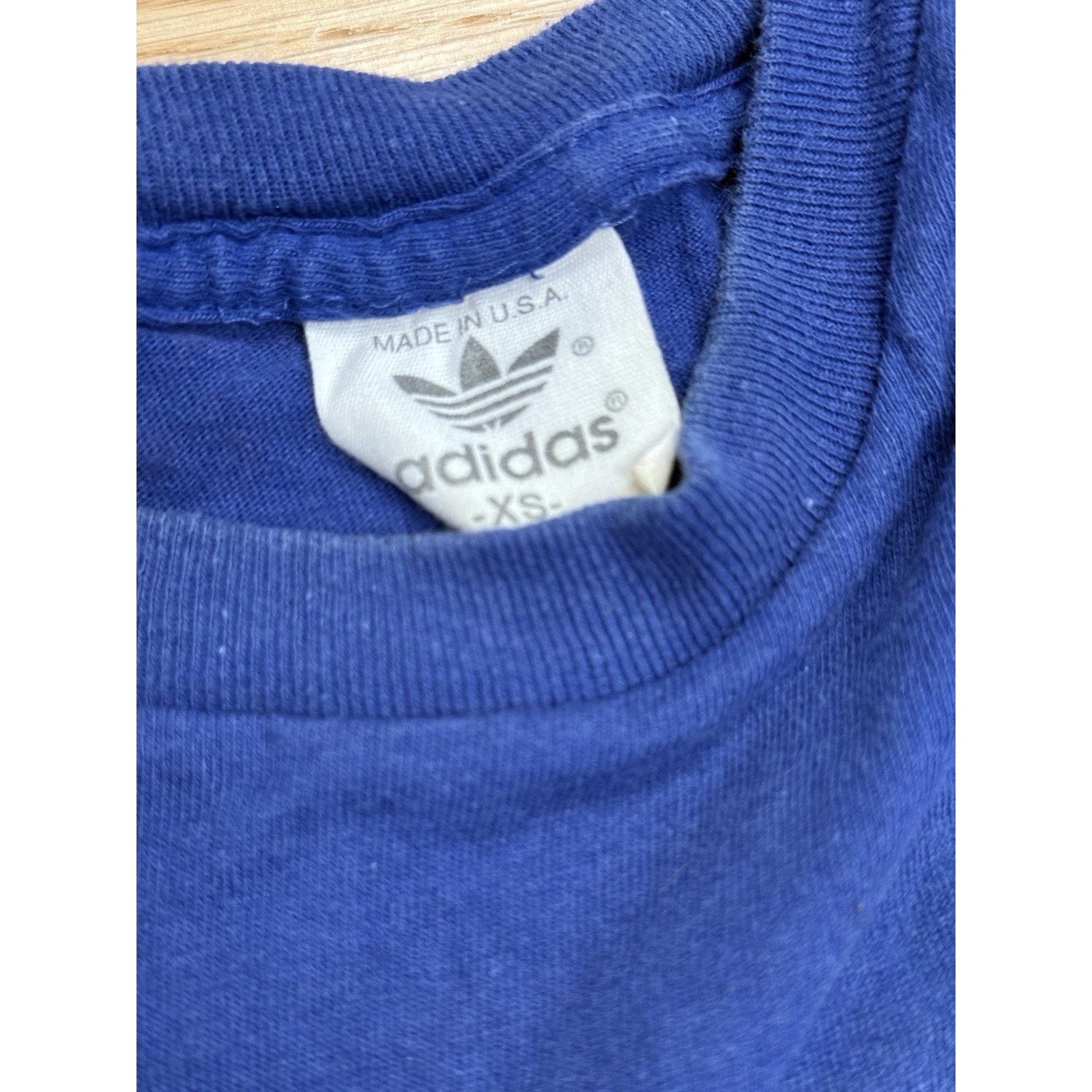 Adidas Vintage 1980s Adidas Trefoil T-Shirt XS SS Double Sided Size US XS / EU 42 / 0 - 4 Thumbnail