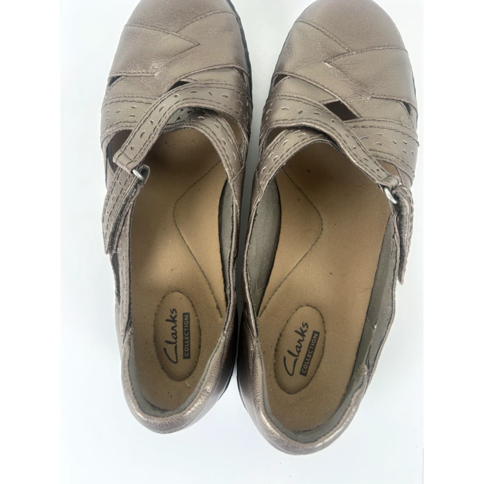 Clarks Clarks Sandals Slip-On Bronze Leather Womens Size 9.5W Size US 10 / IT 40 - 4 Thumbnail