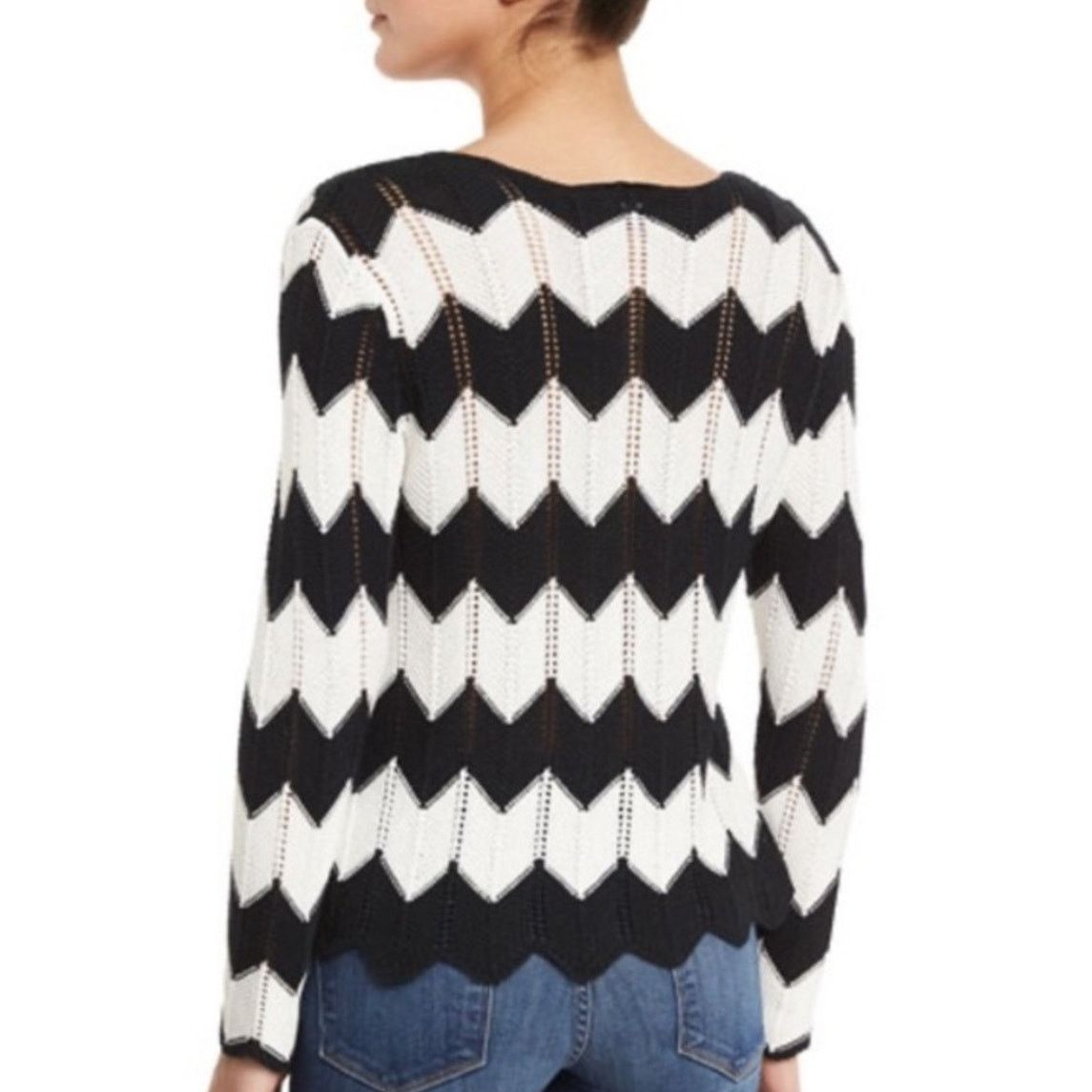 Frame FRAME‎ Denim Le Croche Zig-Zag Sweater ( S ) Size S / US 4 / IT 40 - 2 Thumbnail