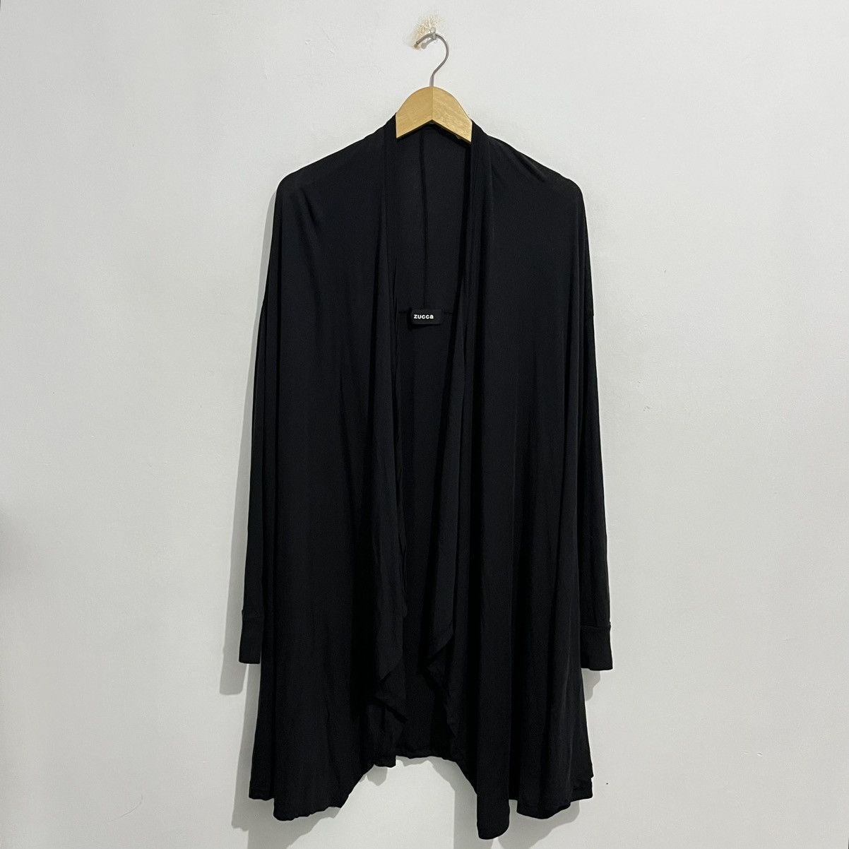 Issey Miyake Zucca Black Open Front Drape Unique Cardigan Outer - JUN25 Size US M / EU 48-50 / 2 - 1 Thumbnail
