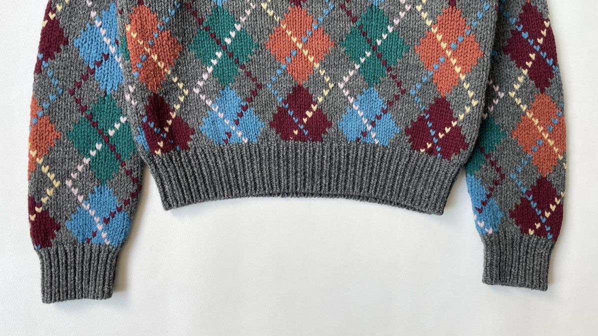 Comme des Garcons Multicoloured Heart Argyle Patterned Sweater Size S / US 4 / IT 40 - 7 Thumbnail