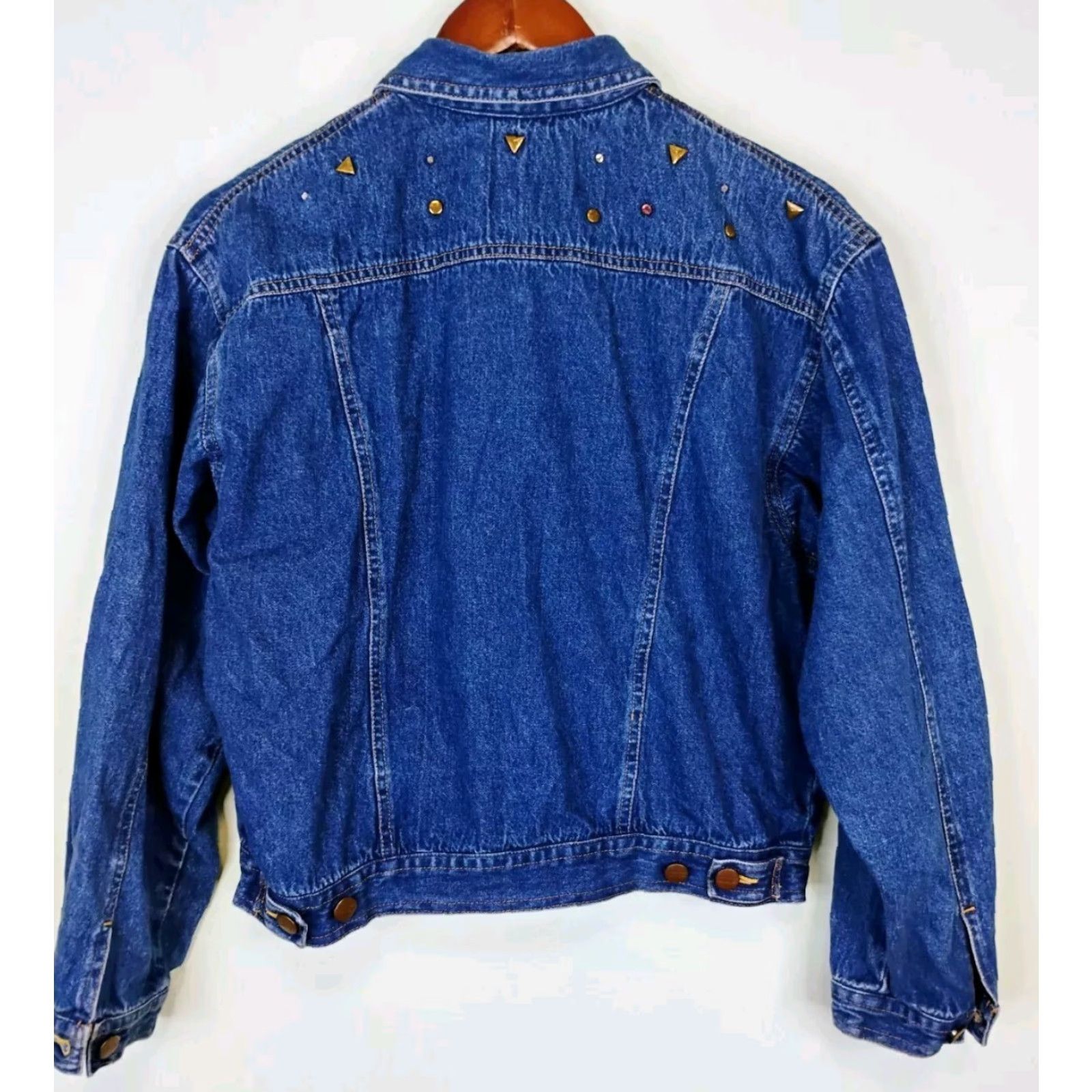 Wrangler VINTAGE Wrangler Denim Jacket With Studded Fly With Me Fits Small Blue Size S / US 4 / IT 40 - 2 Thumbnail