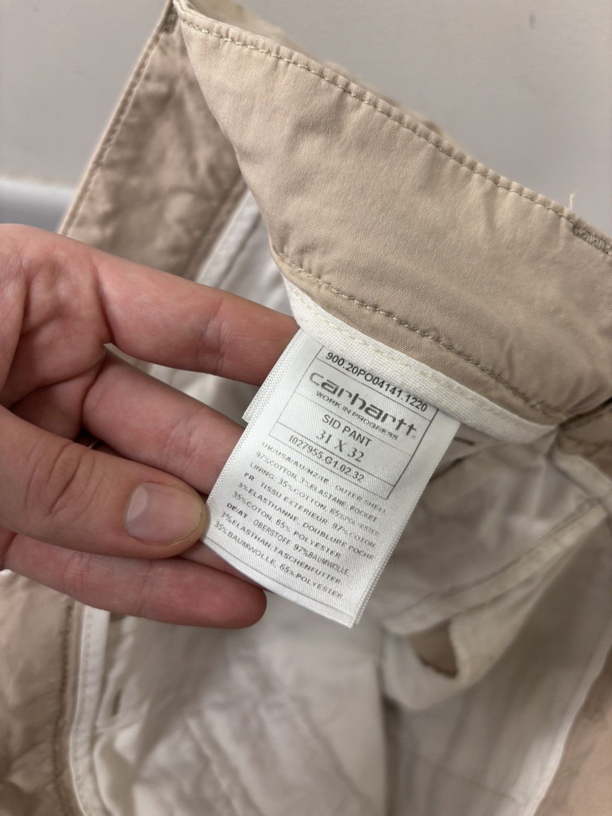 Carhartt Wip Carhartt WIP Men’s Beige Stretch Workwear Chino Sid Pants Size US 31 - 9 Thumbnail