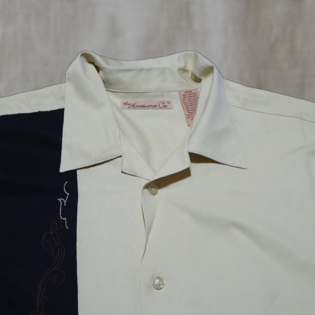 Vintage Havanera Shirt Men Medium Linen Rayon Blend Hawaiian Yellow Short Sleeve Button-Up Size US M / EU 48-50 / 2 - 1 Thumbnail