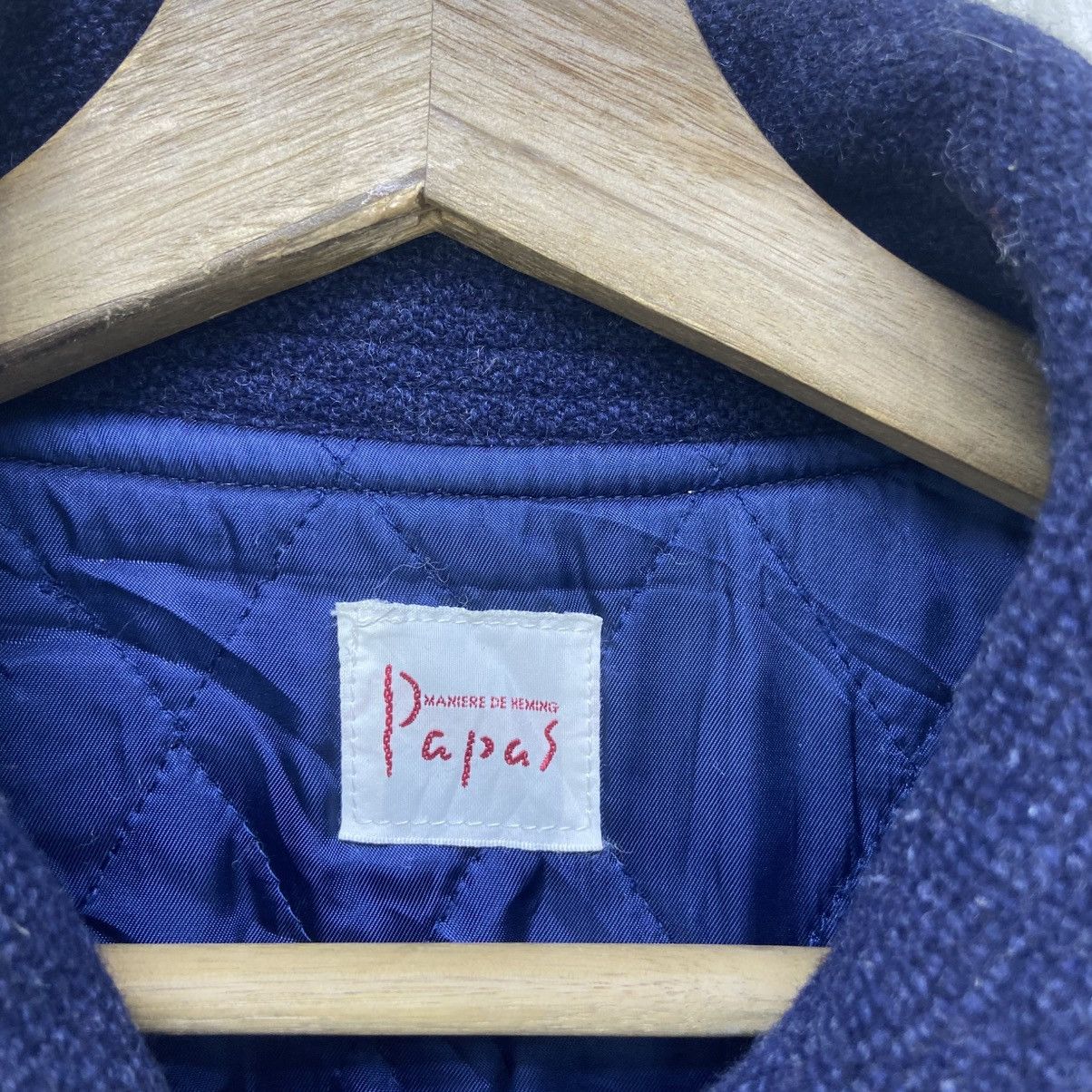 Japanese Brand Vintage 80s Papas Sport 35 Big Logo Sheepskin Sleeve Varsity Size US L / EU 52-54 / 3 - 20 Thumbnail