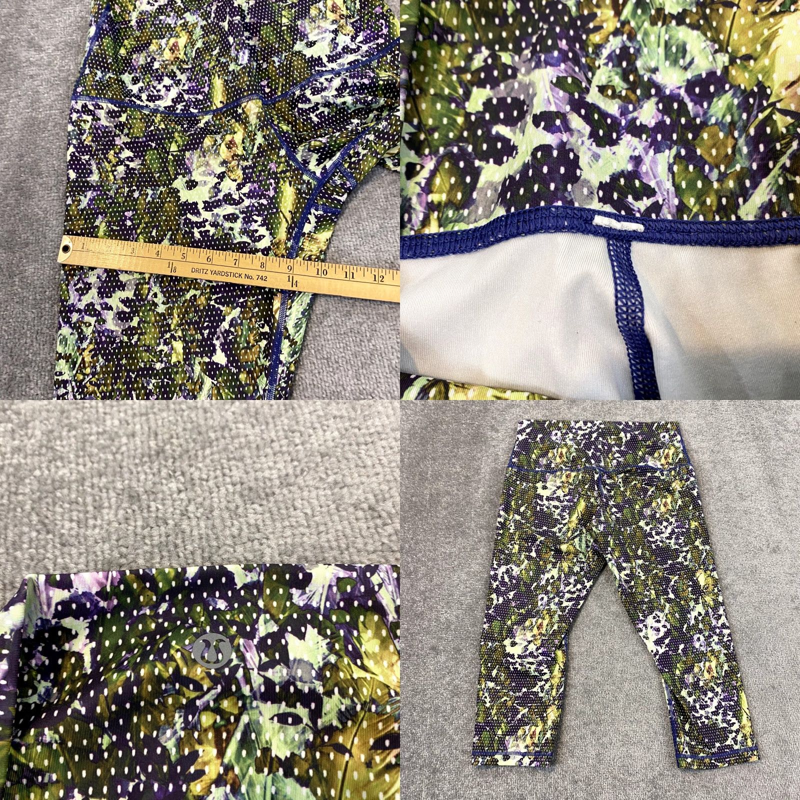 Lululemon Lululemon Leggings Women 8 Wunder Under Roll Down Waistband Crop 20" Floral High Size 30" / US 8 / IT 44 - 8 Thumbnail