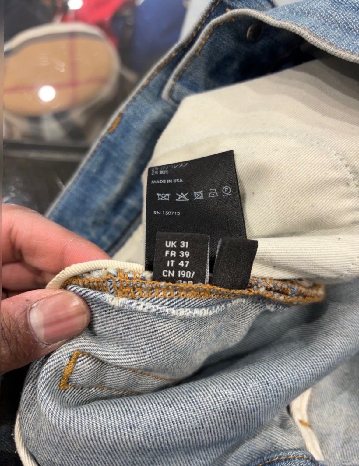 Amiri Amiri Blue Distressed Skinny Jeans Size US 31 - 8 Thumbnail