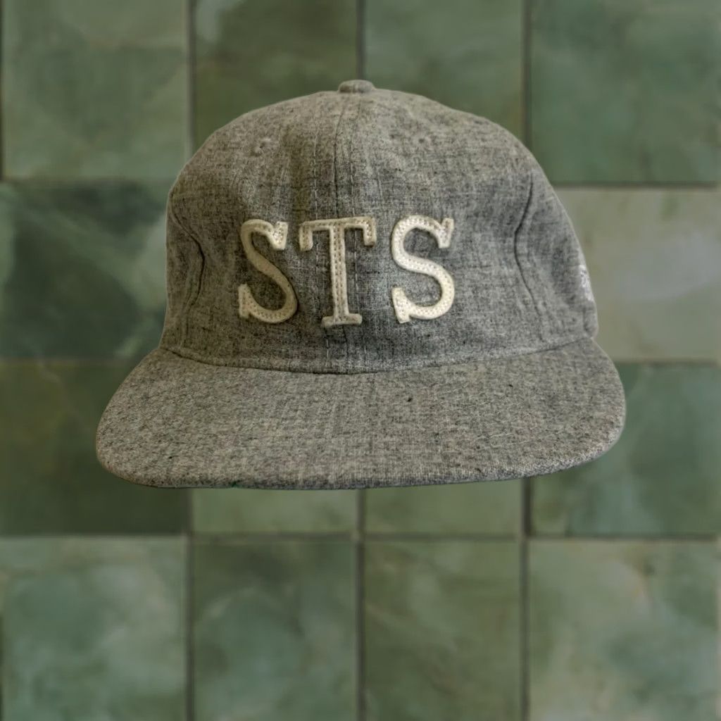 Ebbets Field Flannels Ebbets Field Flannels STS Grey Wool Vintage Authentic Baseball Cap Baseball Cap Mens One Size Gray USA Wool Flannel Size ONE SIZE - 1 Thumbnail