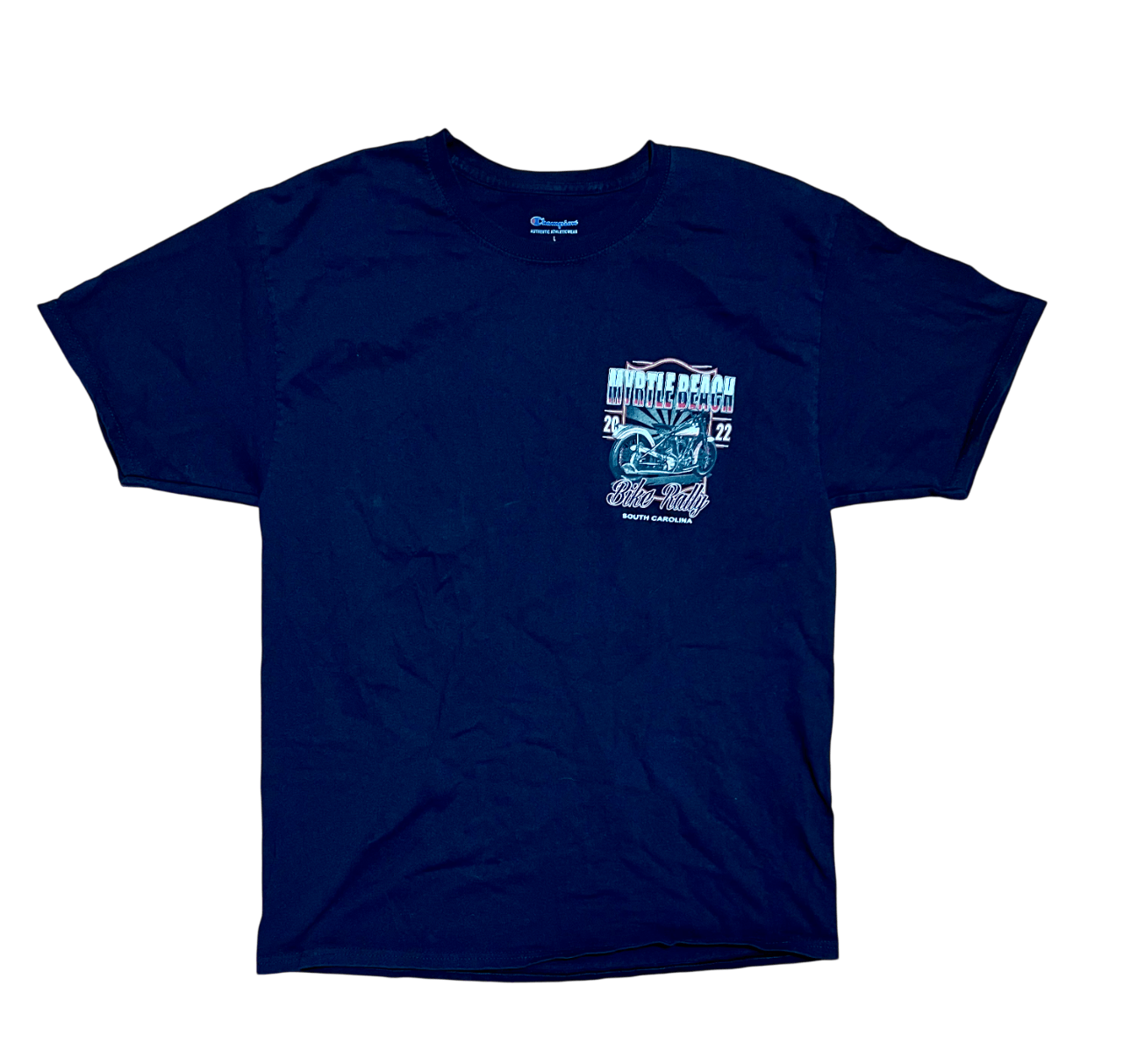 Champion Mrytle Beach Bike Rally Champion Black 2022 Graphic T-Shirt Size US L / EU 52-54 / 3 - 2 Thumbnail