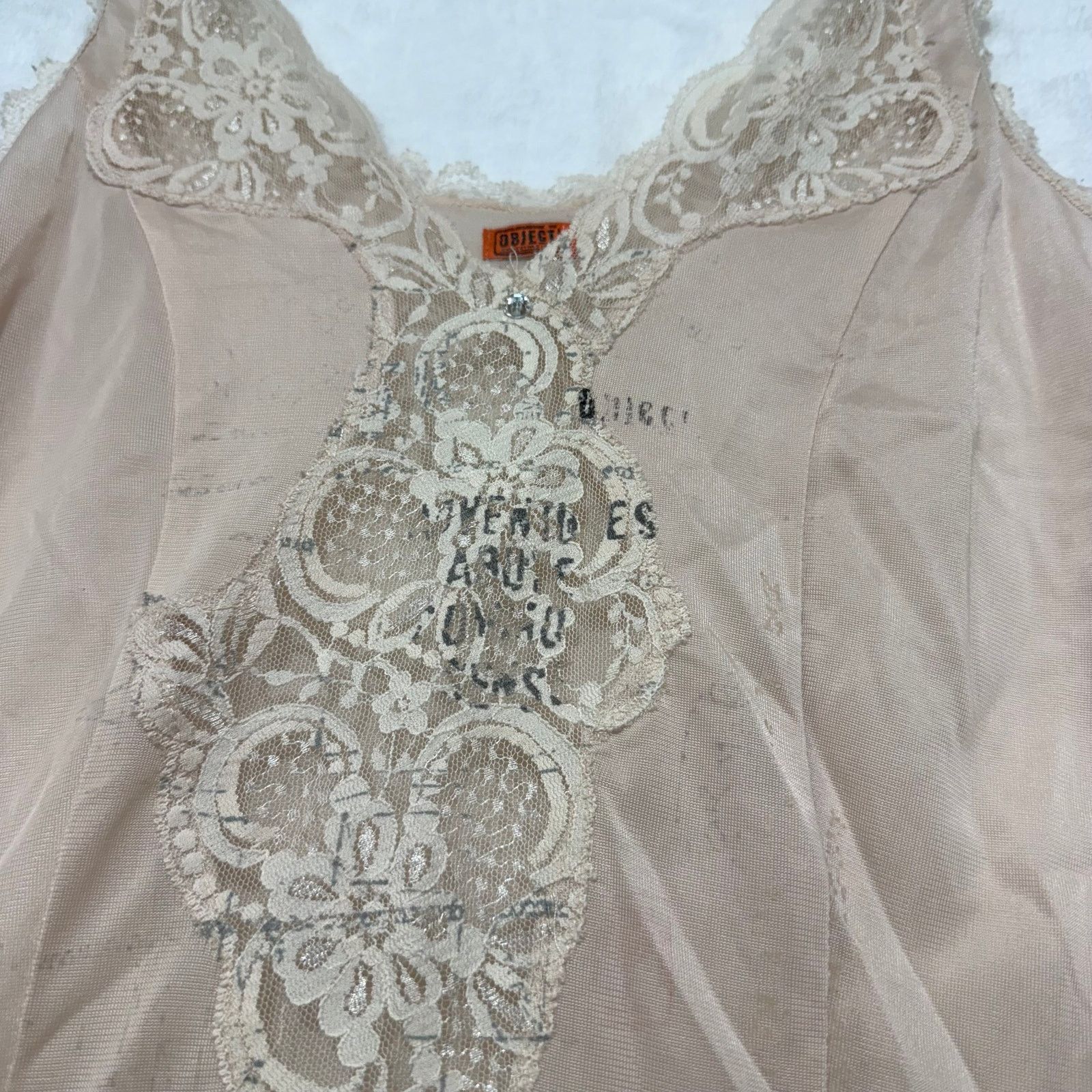 Other RARE Object Collectors Item Small Lace Pink Slip Dress Art Size S / US 4 / IT 40 - 3 Thumbnail