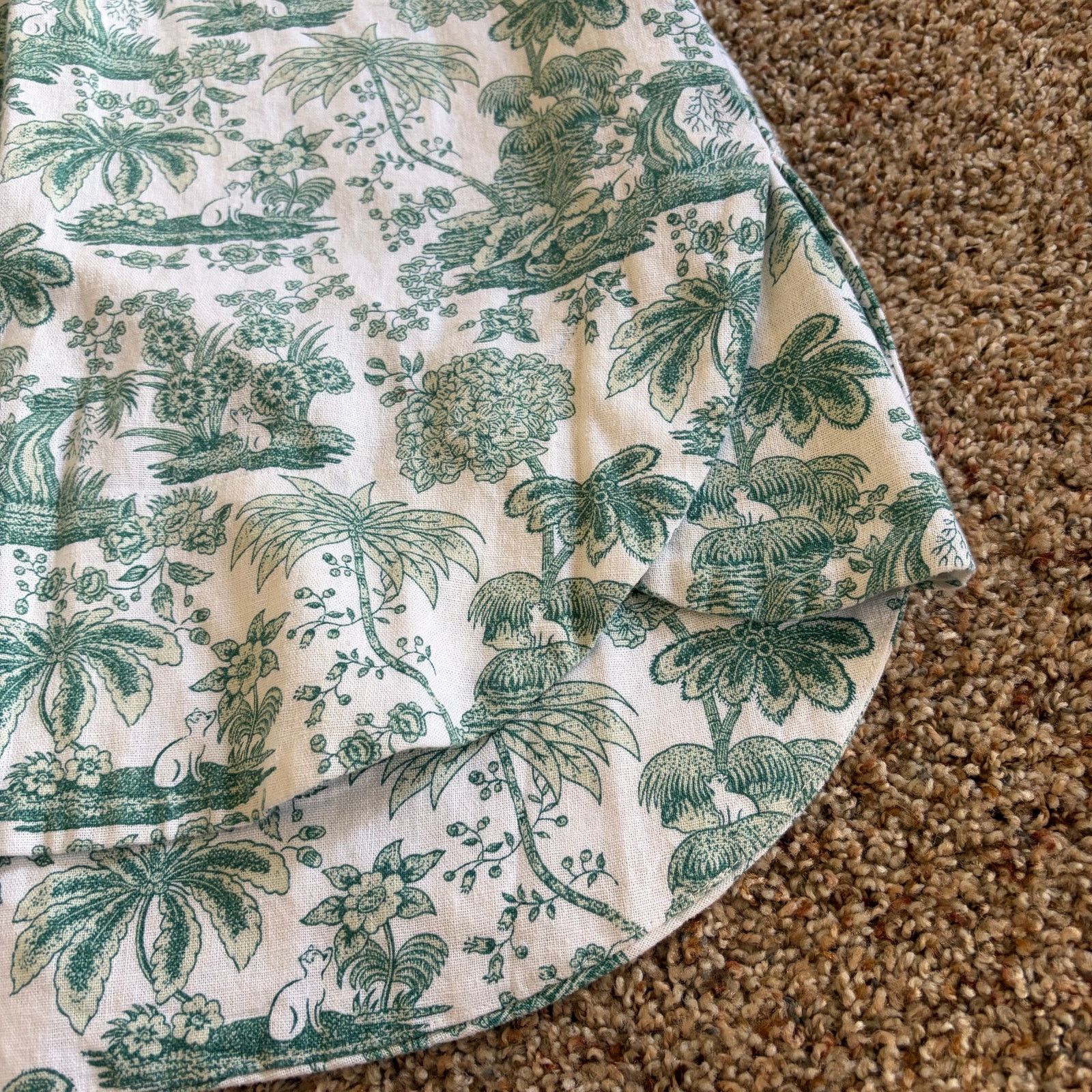 Elie Tahari Tahari Dress Women XS Linen Blend Green Tropical Toile Loose Size XS / US 0-2 / IT 36-38 - 6 Thumbnail