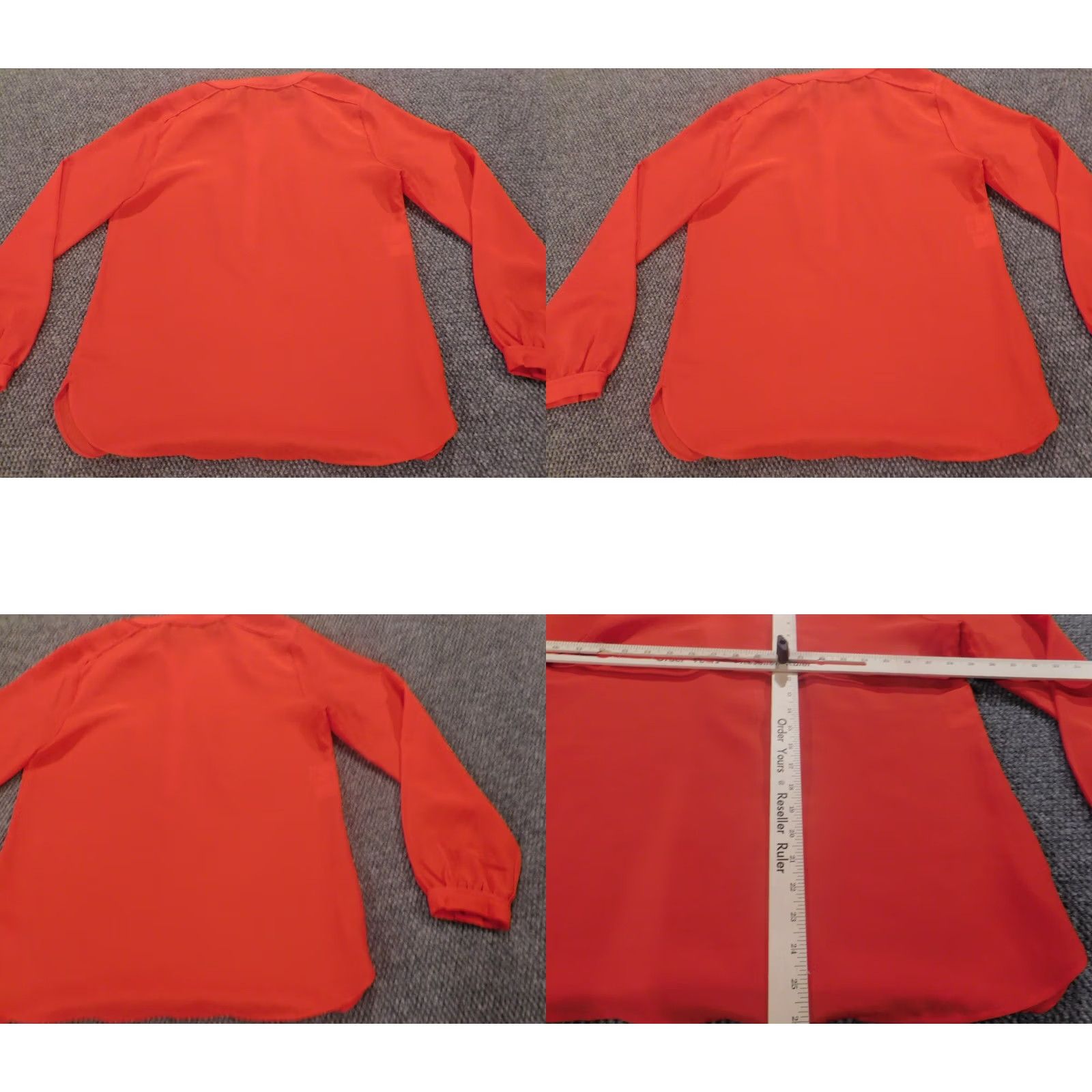 Anne Klein Anne Klein Womens Blouse M Red Crew Neck Pullover Button Short Sleeve Casual Stretch Regular Polyester Down Regular Size Type Blouse Womens Size M / US 6-8 / IT 42-44 - 8 Thumbnail