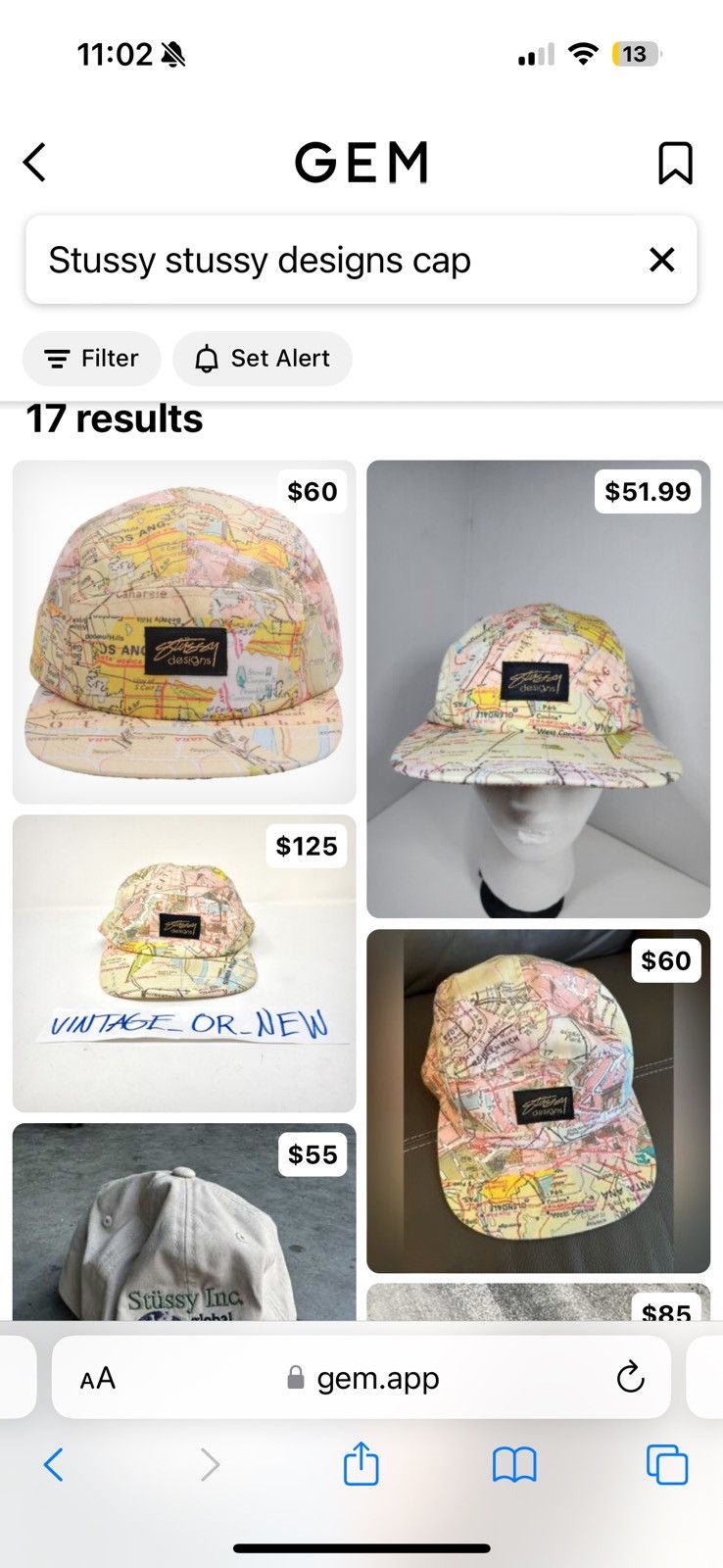 Stussy Stussy Map/Atlas 5 Panel Strapback Vintage Size ONE SIZE - 3 Thumbnail