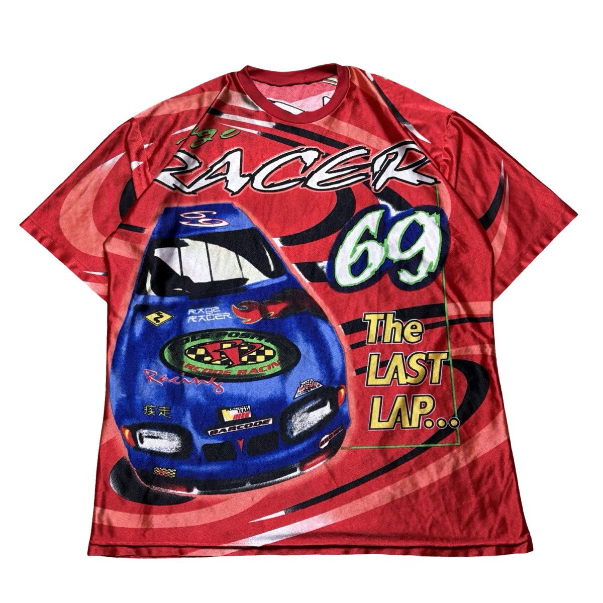 Other Rage Racer 69 Mens Barcode Graphic T-Shirt Red Last Lap XL Size US XL / EU 56 / 4 - 1 Thumbnail