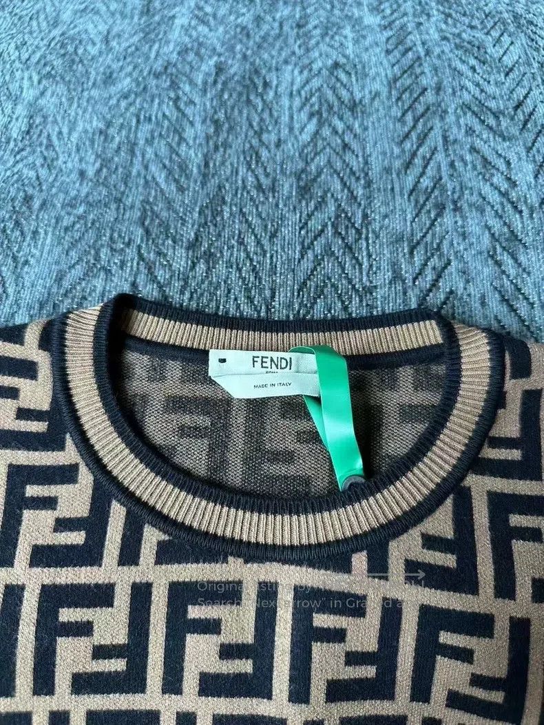 Fendi Fendi Brown all-over print knitted short-sleeve Size XXS / US 00 / IT 34 - 3 Thumbnail
