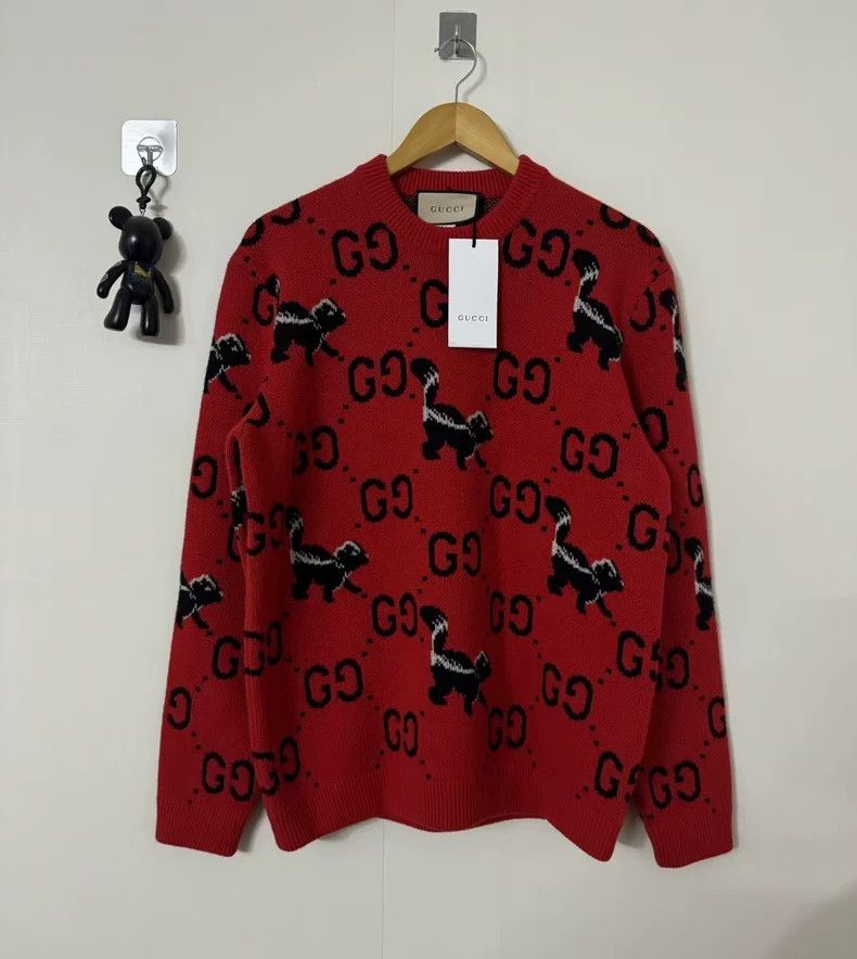 Gucci Gucci Red double g squirrel sweater 2501-Nextarrow Size US S / EU 44-46 / 1 - 1 Thumbnail