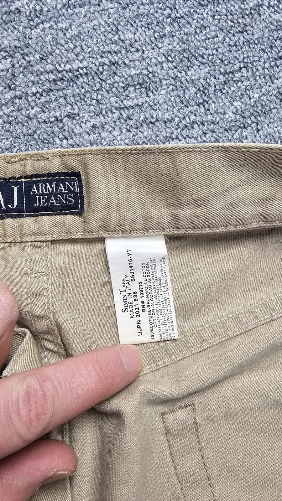 Armani Armani Jeans AJ Chino Straight Pants W34 Beige Italy Eagle Size US 34 / EU 50 - 4 Thumbnail