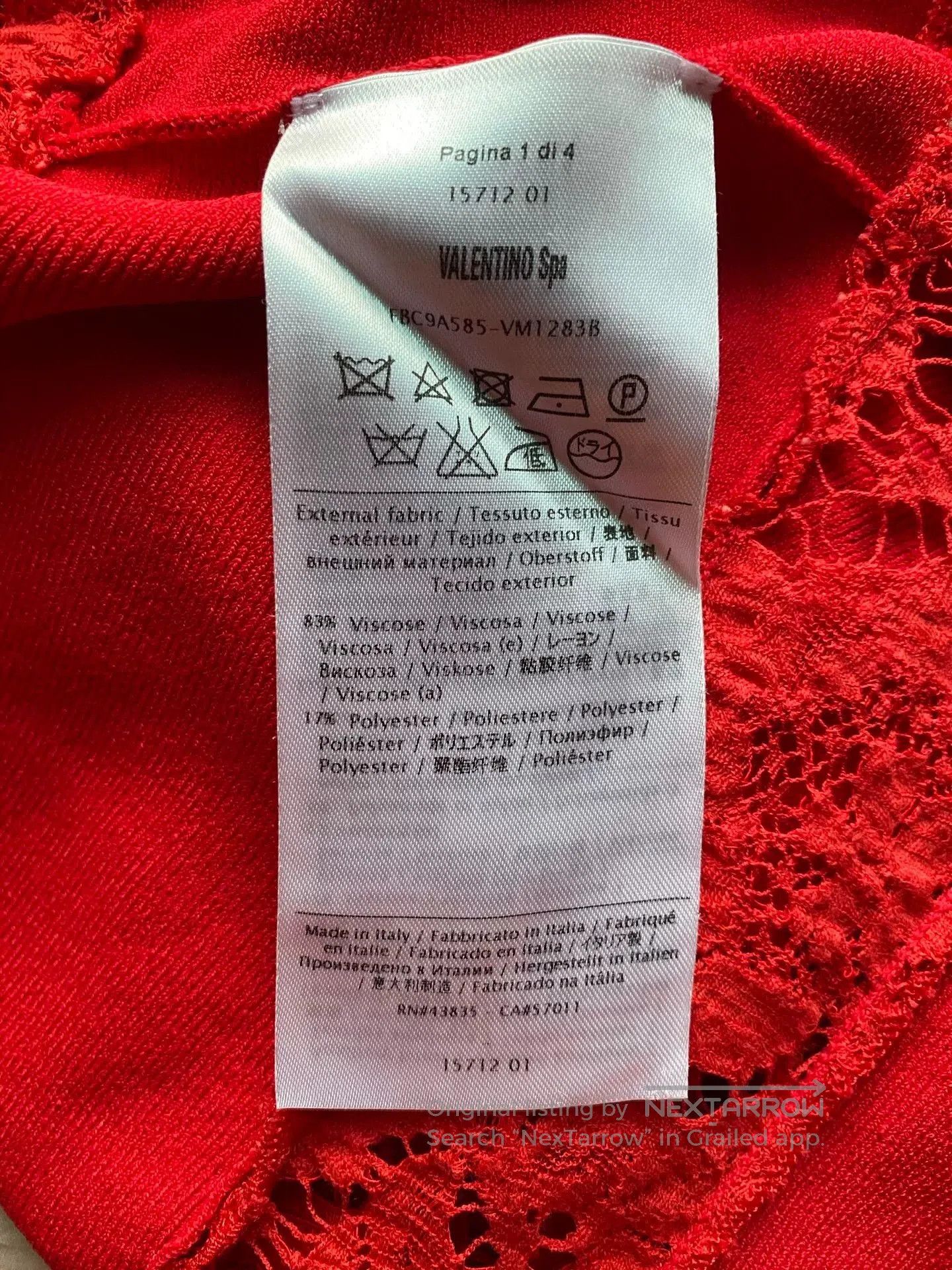 Valentino Valentino Red Elegant Evening Dress. Size US 38 / EU 54 - 9 Thumbnail