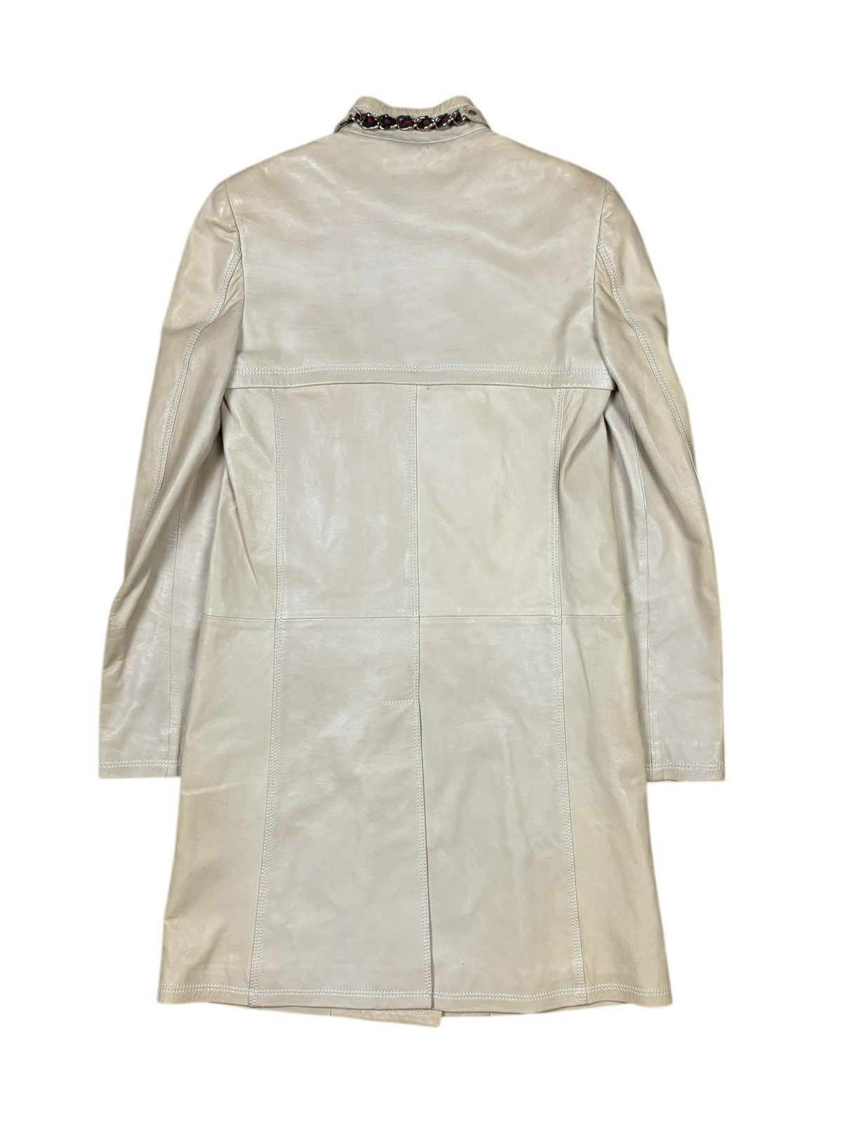 Gucci Gucci 2000s Cream Leather Coat Size S / US 4 / IT 40 - 2 Thumbnail