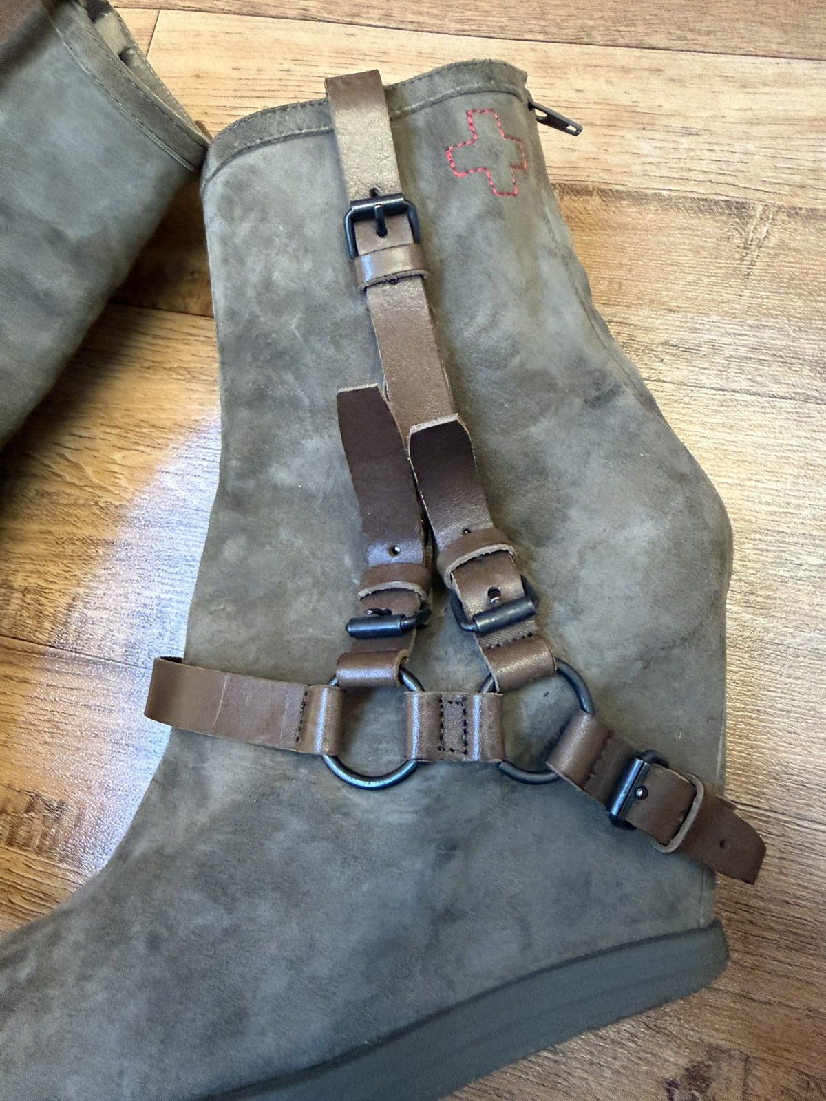 A.F. Vandevorst A.F.VANDEVORST Strapped Leather Fetish Boots Size US 8 / IT 38 - 8 Thumbnail