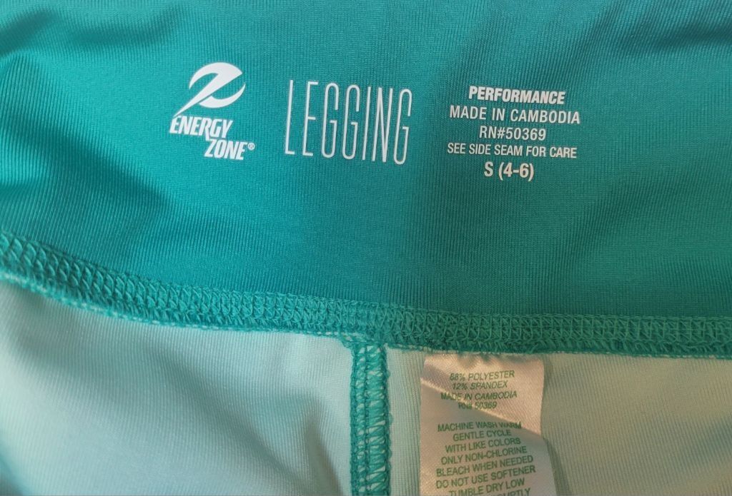 Other Women's Energy Zone Teal & White Patterned Leggings Size S Size 27" / US 4 / IT 40 - 4 Thumbnail