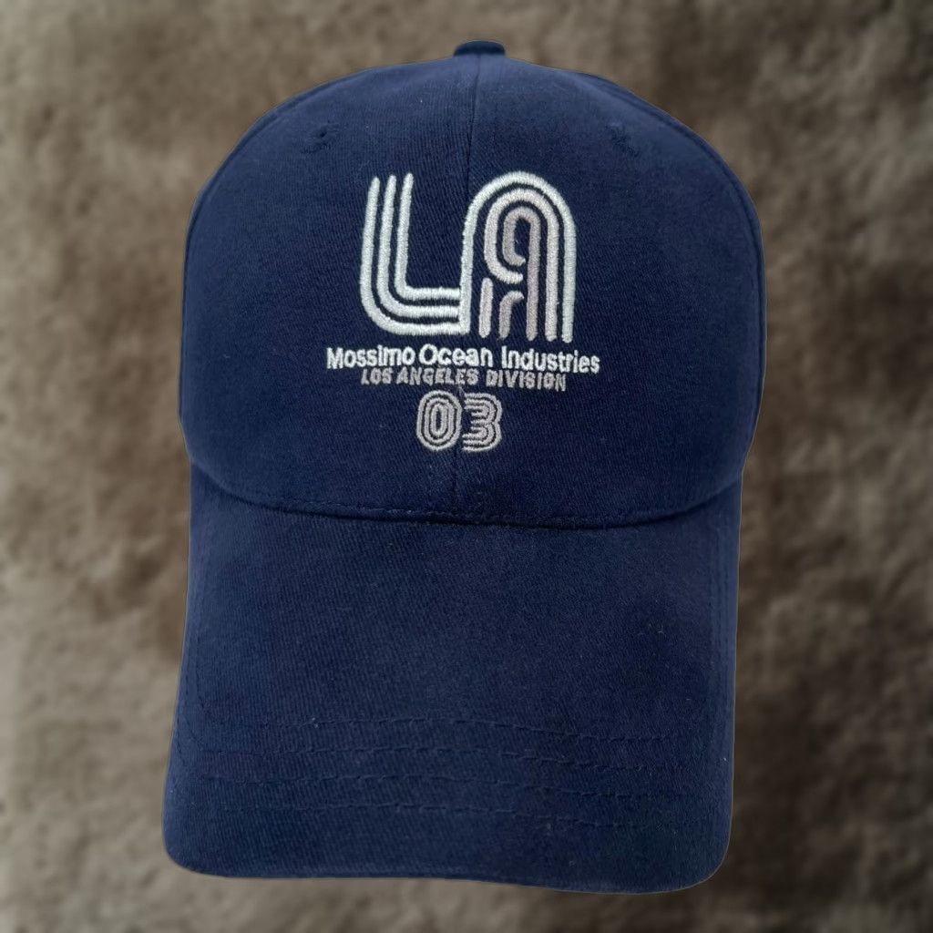 Mossimo VINTAGE Mossimo LA Hat Cap Fitted Mens One Size Navy Blue Y2K 03 Size ONE SIZE - 1 Thumbnail
